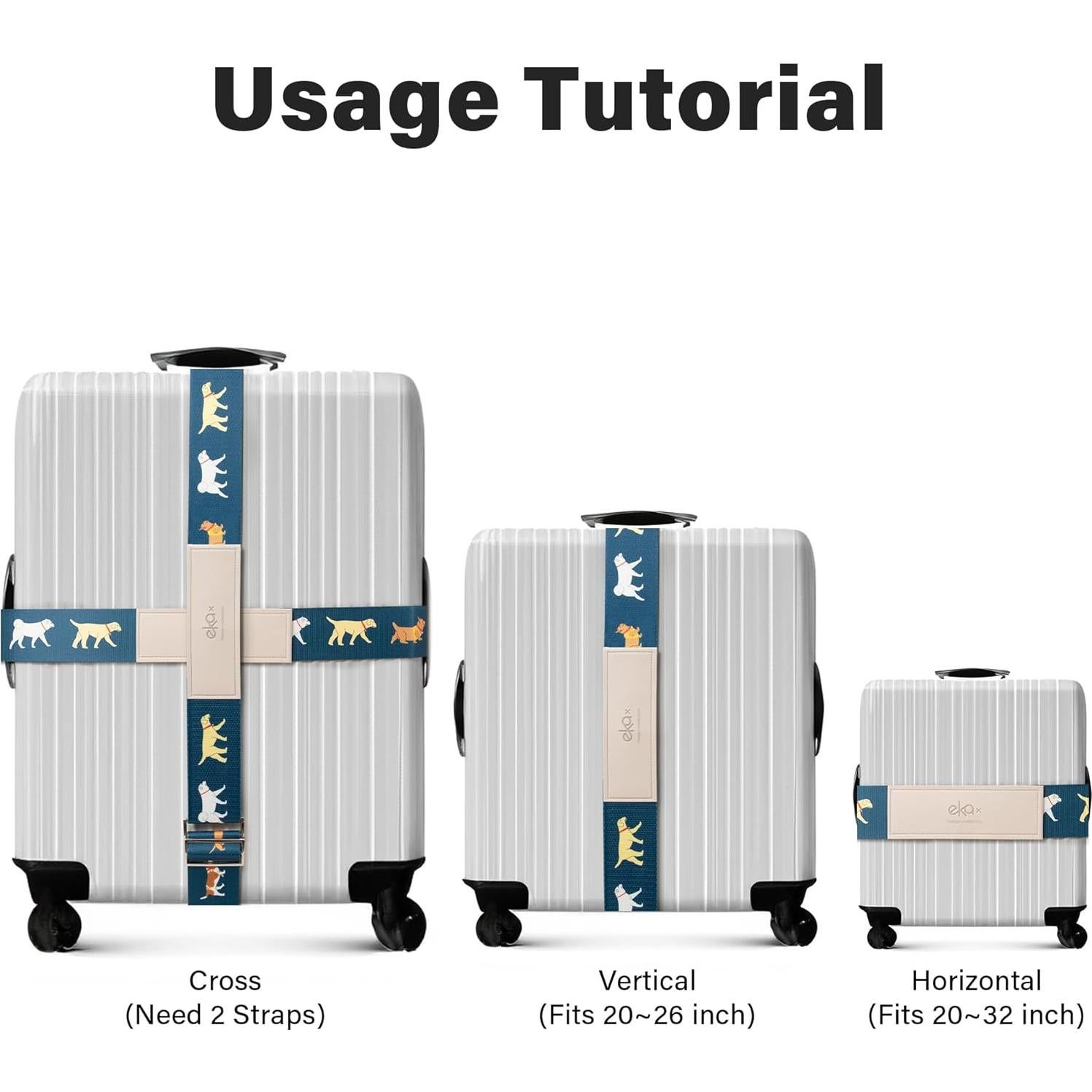 Correa de Equipaje Ajustable EKAX Cachorro 194,6 cm