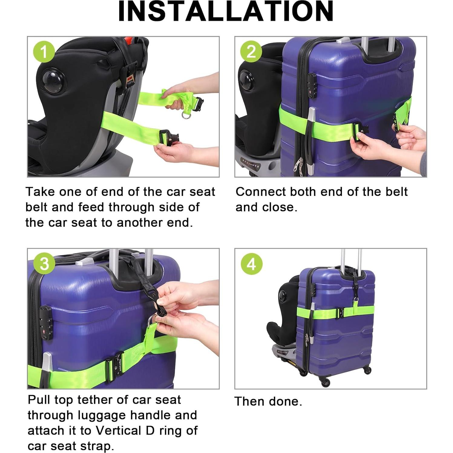 Cinturón de Viaje Vigorport Verde 193 cm Hebilla Metal