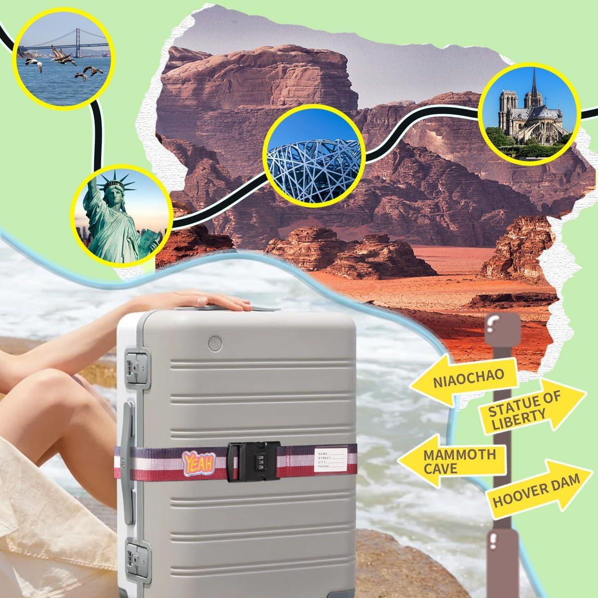 Correas de Equipaje Ajustables SpiralScgv con Candado 2 Unidades