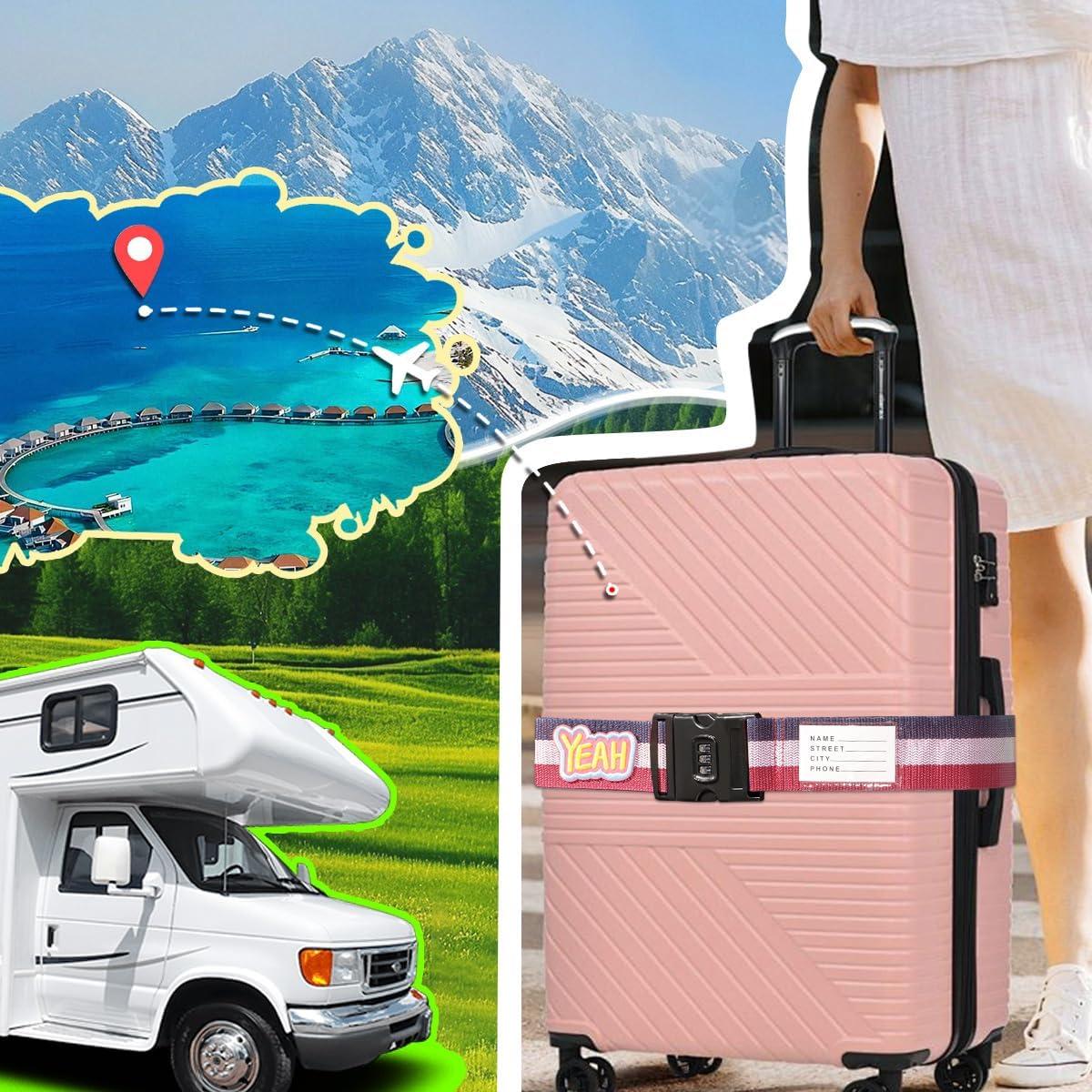 Correas de Equipaje Ajustables SpiralScgv con Candado 2 Unidades