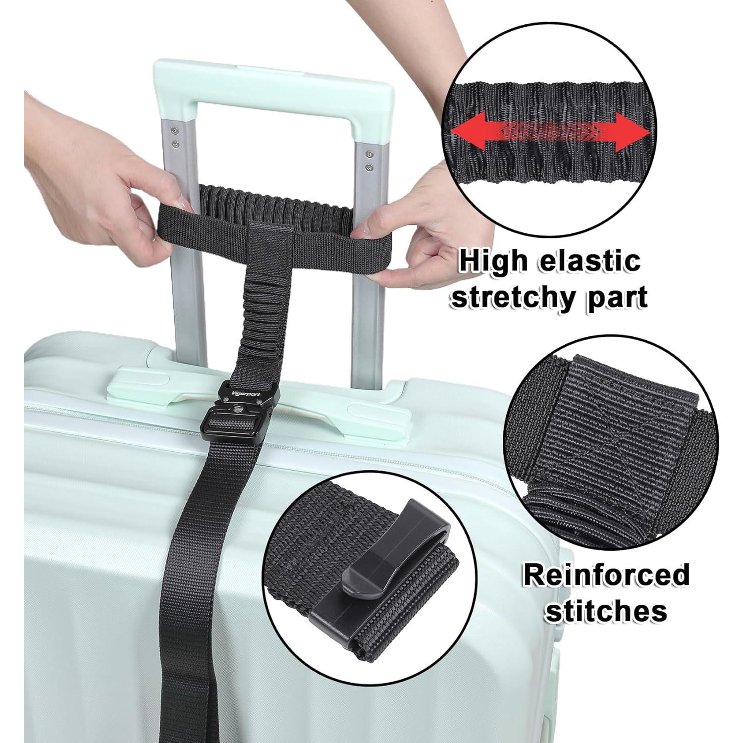 Correas de Equipaje Vigorport Estirables 1.25" Negro