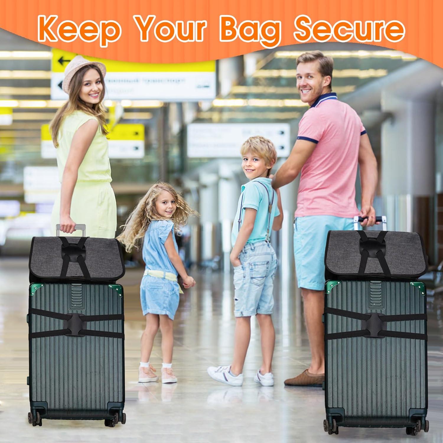 Correas de Equipaje Elásticas Taefuwr 2 Piezas Negras