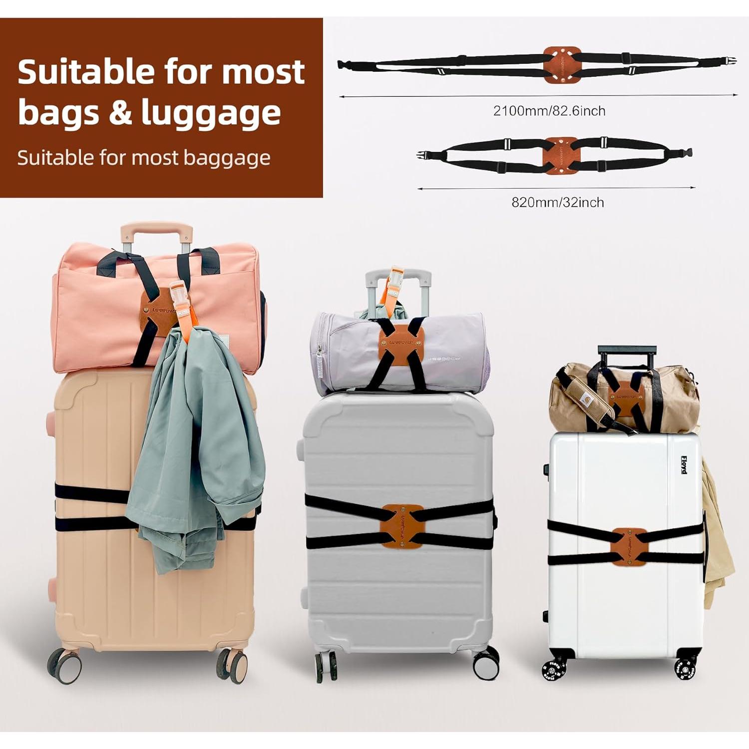 Correa de Equipaje Ajustable LapinPowUp Marrón - 2 Piezas