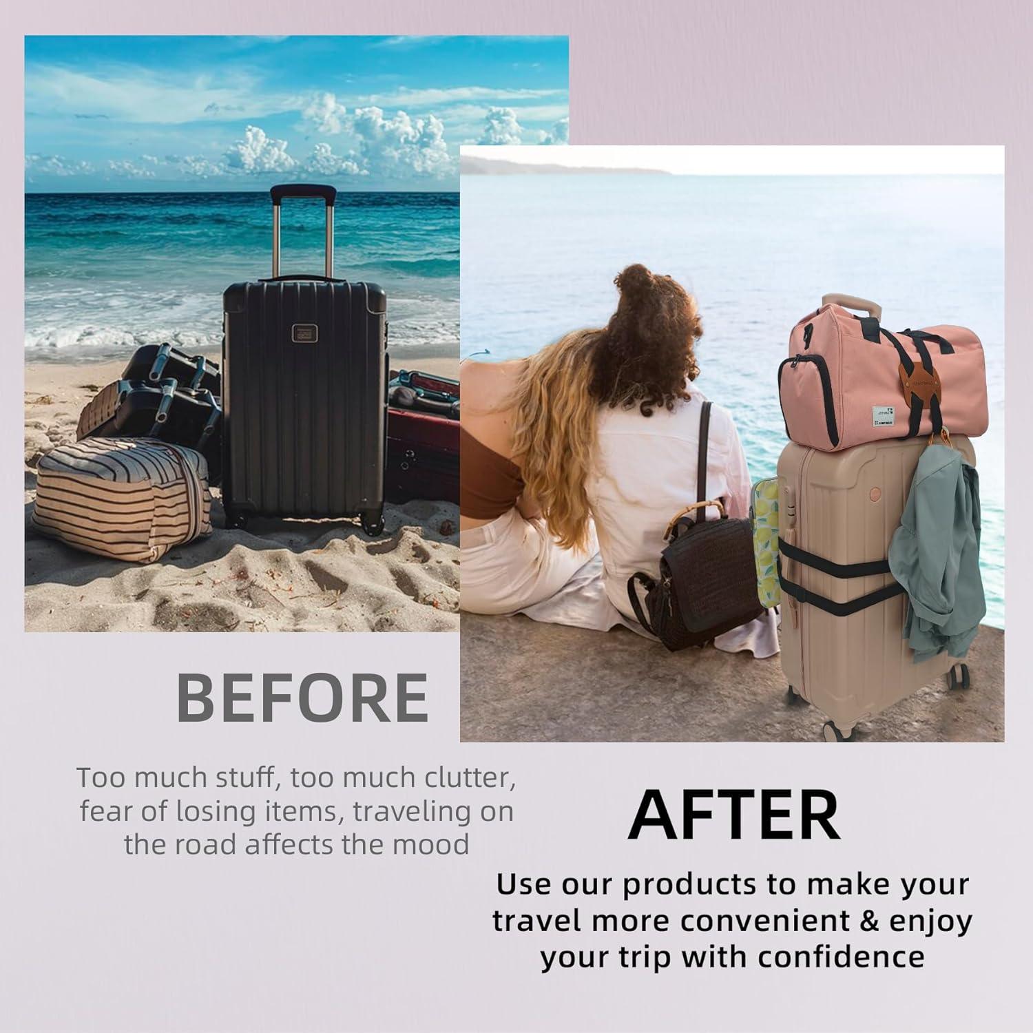 Correa de Equipaje Ajustable LapinPowUp Marrón - 2 Piezas