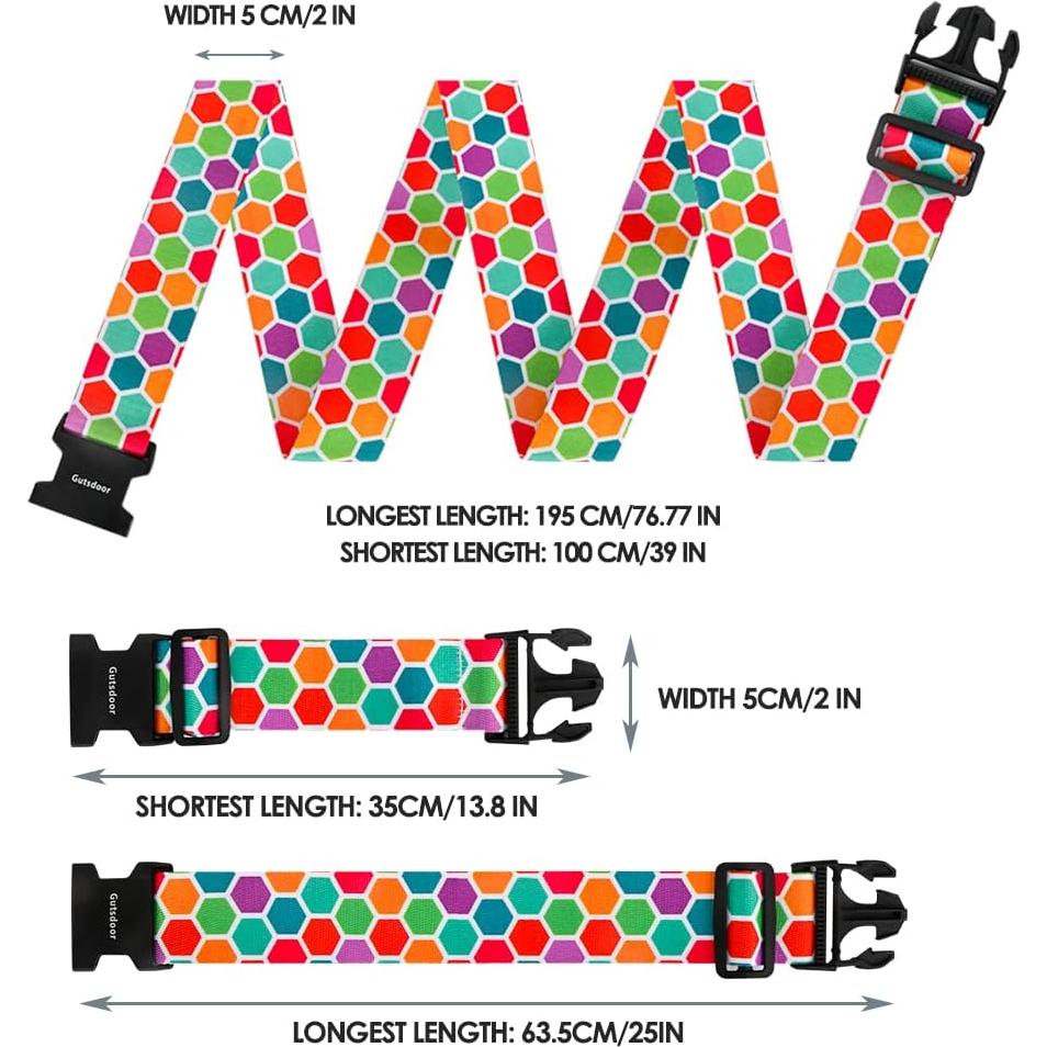Correas de Equipaje Gutsdoor 2 Piezas Ajustables Multicolor