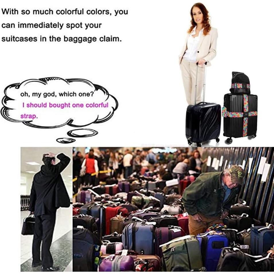 Correas de Equipaje Gutsdoor 2 Piezas Ajustables Multicolor