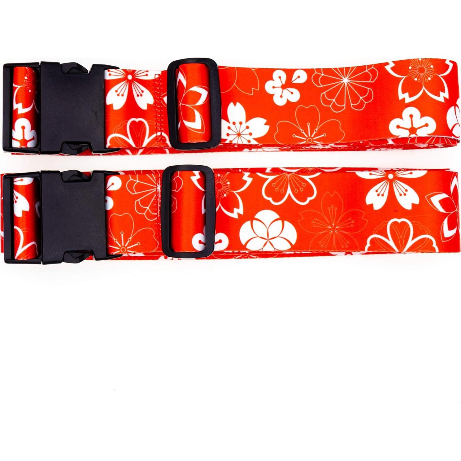 Correas de Equipaje Teeoff Ajustables 220 cm Naranja Sakura 2 Pcs