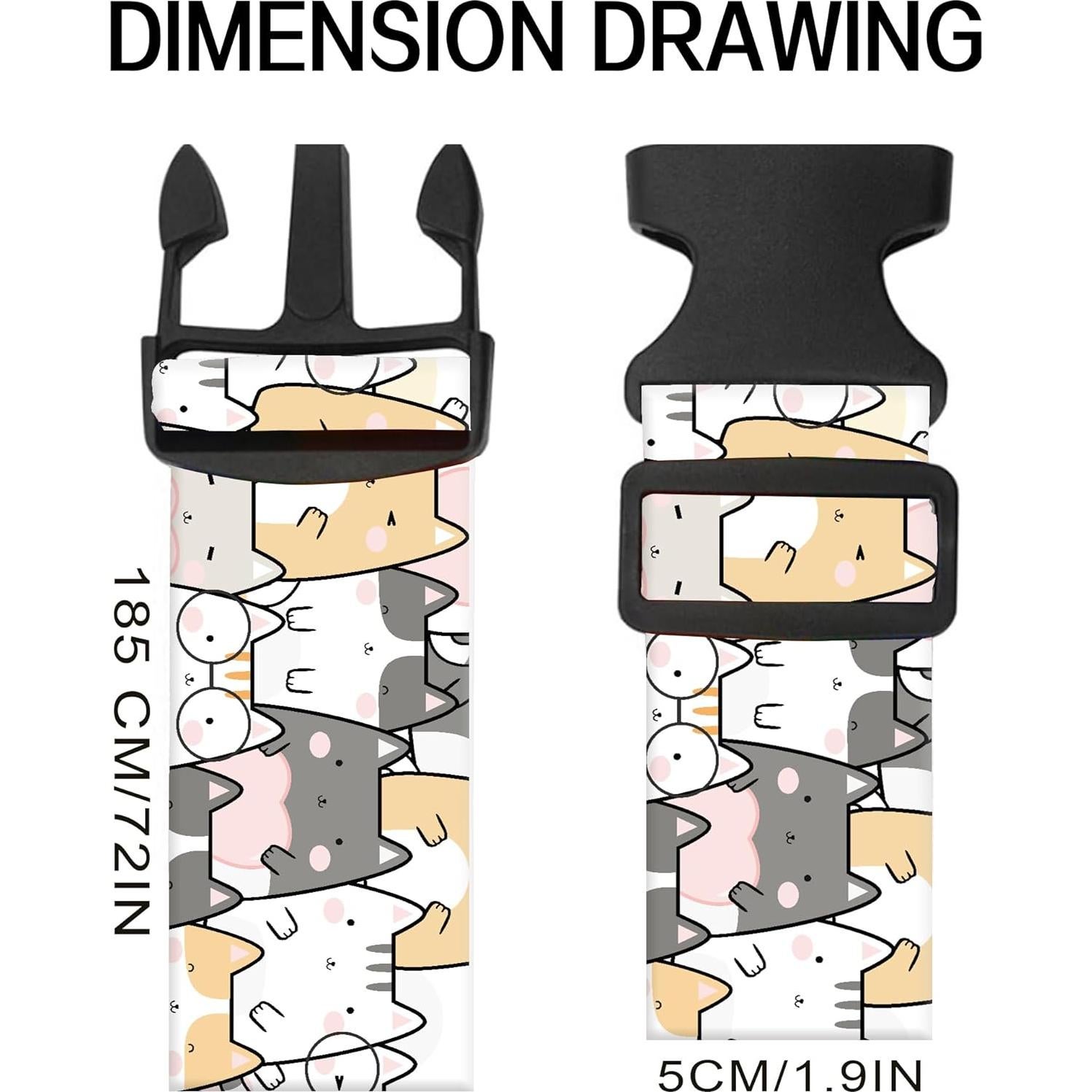 Correas de Equipaje Ajustables ASJHFDIR Gatos Lindos