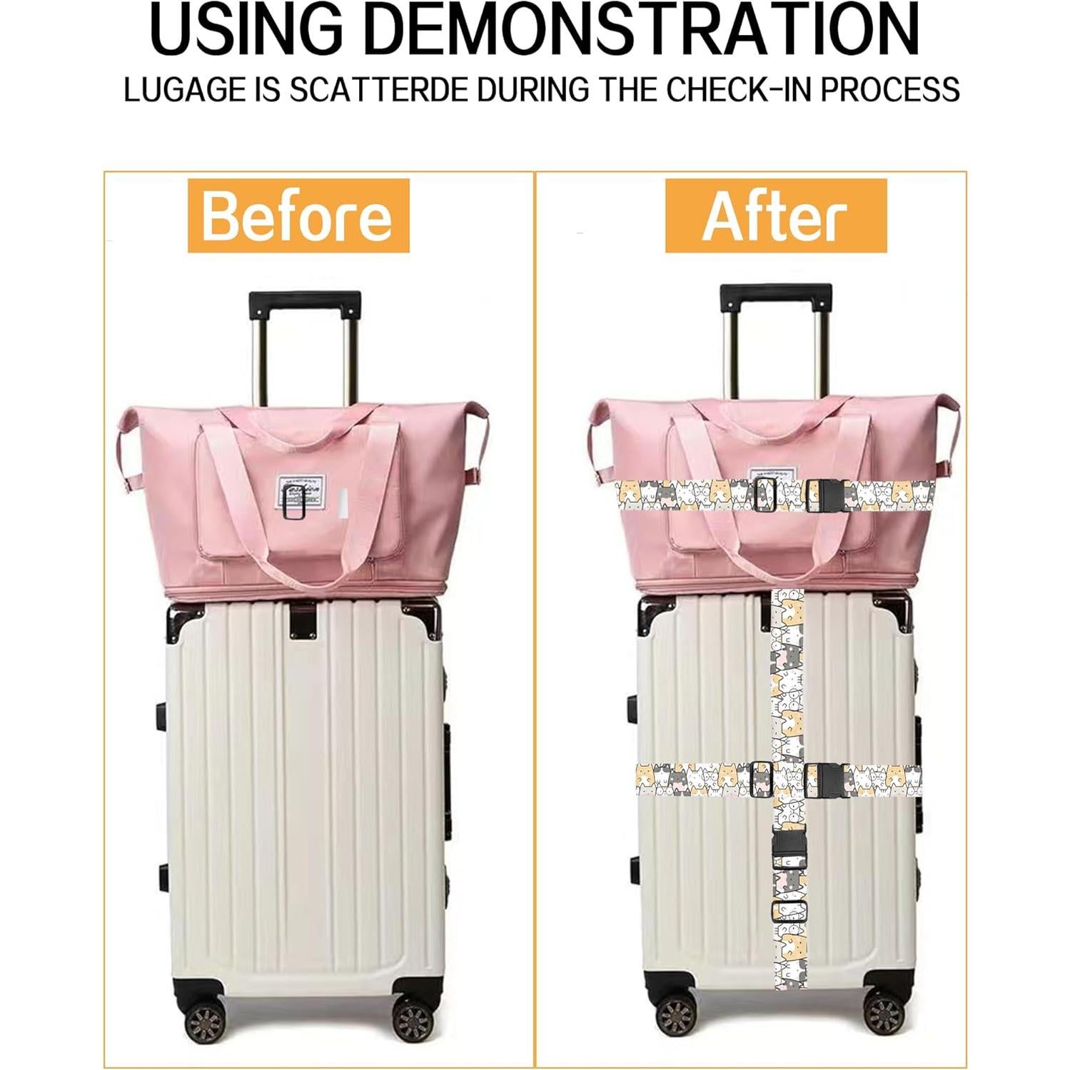 Correas de Equipaje Ajustables ASJHFDIR Gatos Lindos