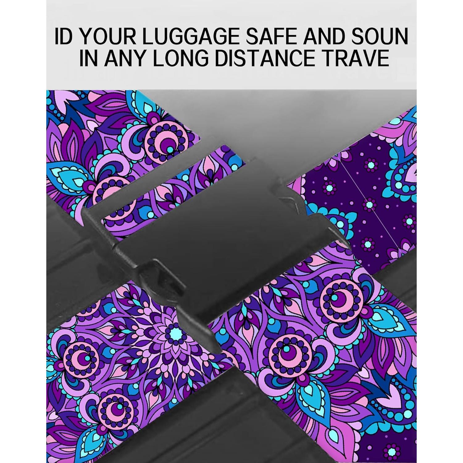 Correas de Equipaje Ajustables ASJHFDIR Mandala Púrpura