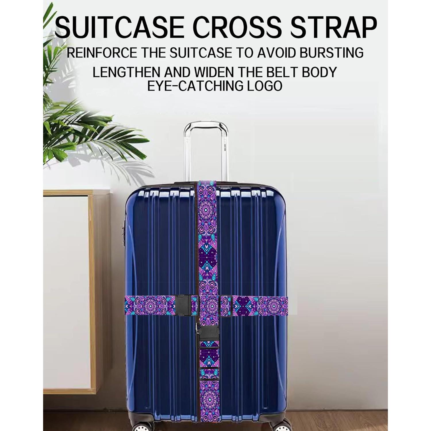 Correas de Equipaje Ajustables ASJHFDIR Mandala Púrpura