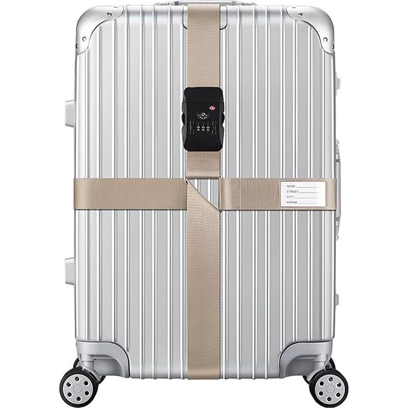 Juego de correas de equipaje Veki Cross TSA Caqui