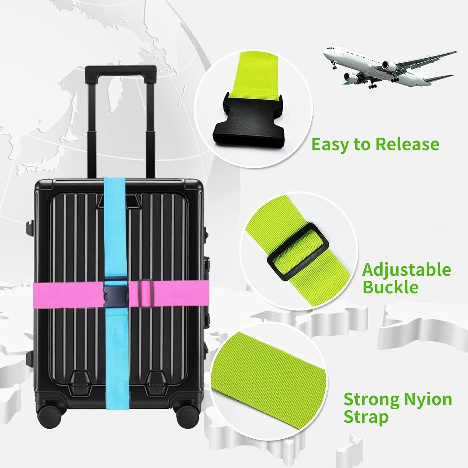 Ikaufen 6 Correas de Equipaje Ajustables Multicolor 182,88 cm