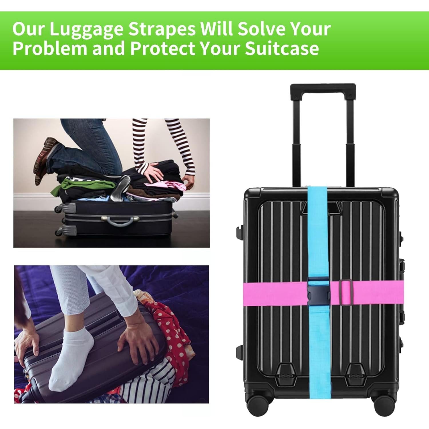 Ikaufen 6 Correas de Equipaje Ajustables Multicolor 182,88 cm