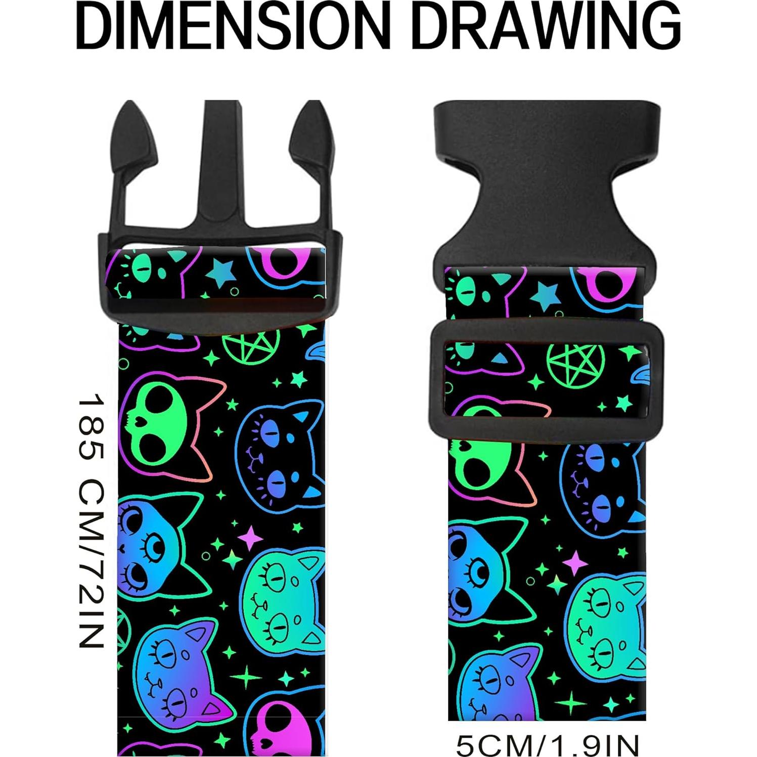 Correa de Equipaje Ajustable ASJHFDIR Gatos Morados