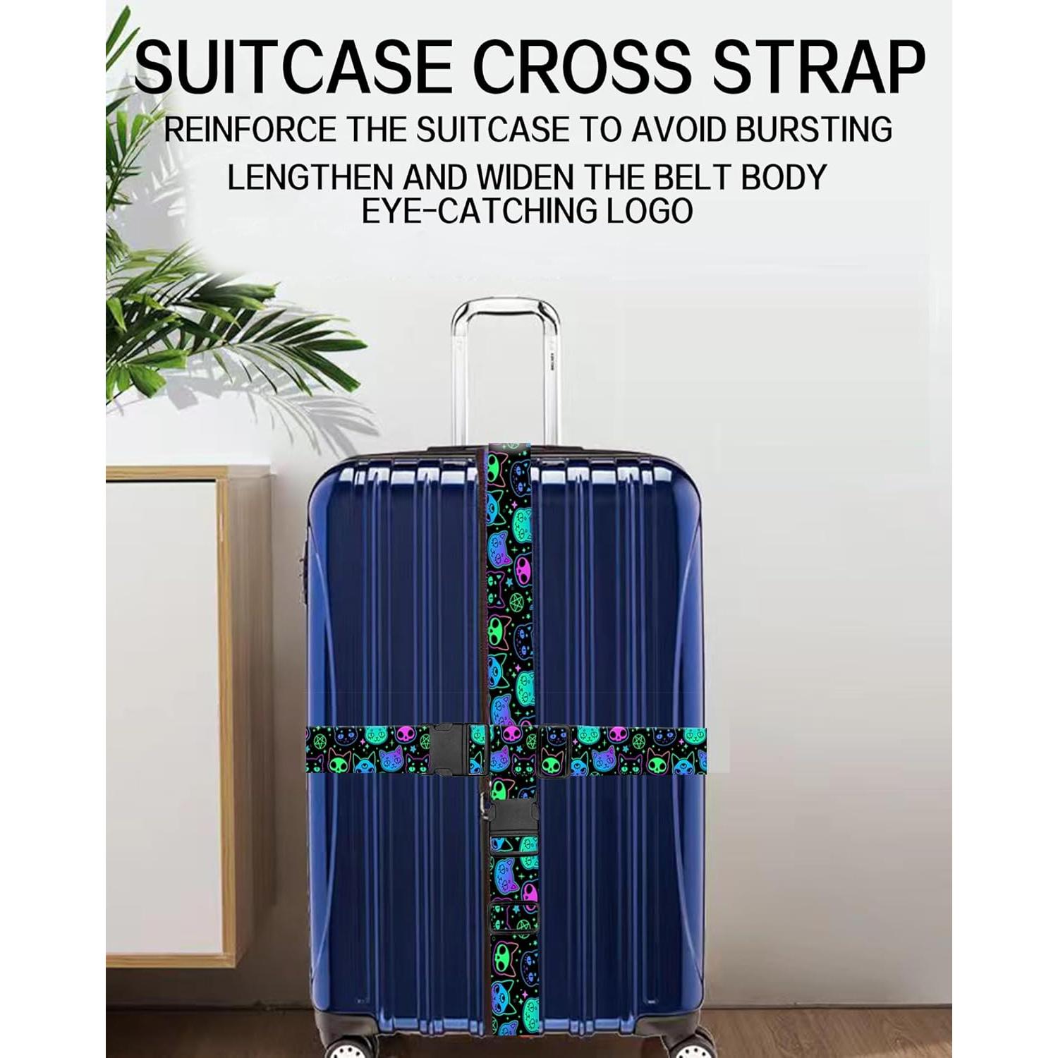 Correa de Equipaje Ajustable ASJHFDIR Gatos Morados