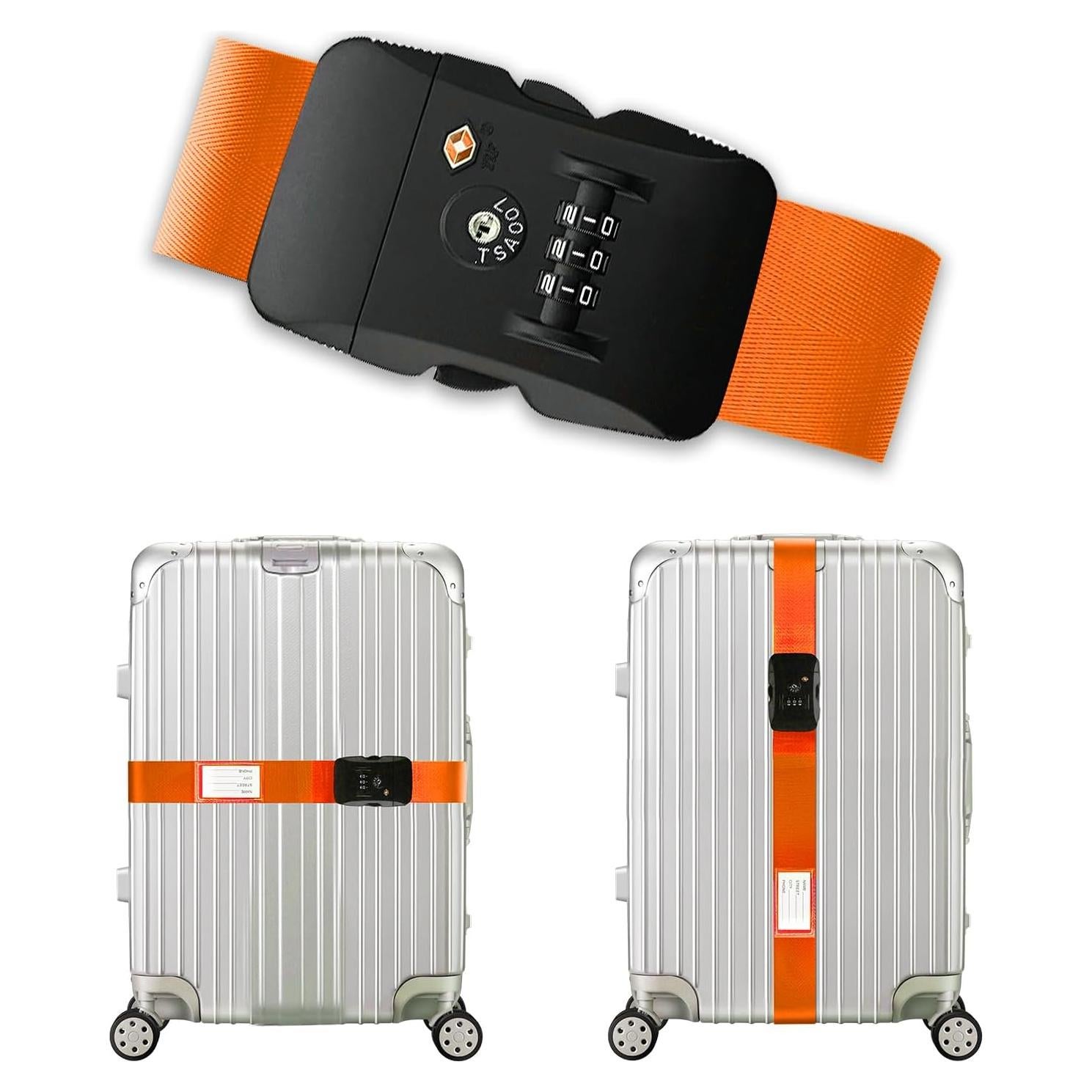 Correas de Equipaje Veki TSA Naranja, Duraderas y Seguras