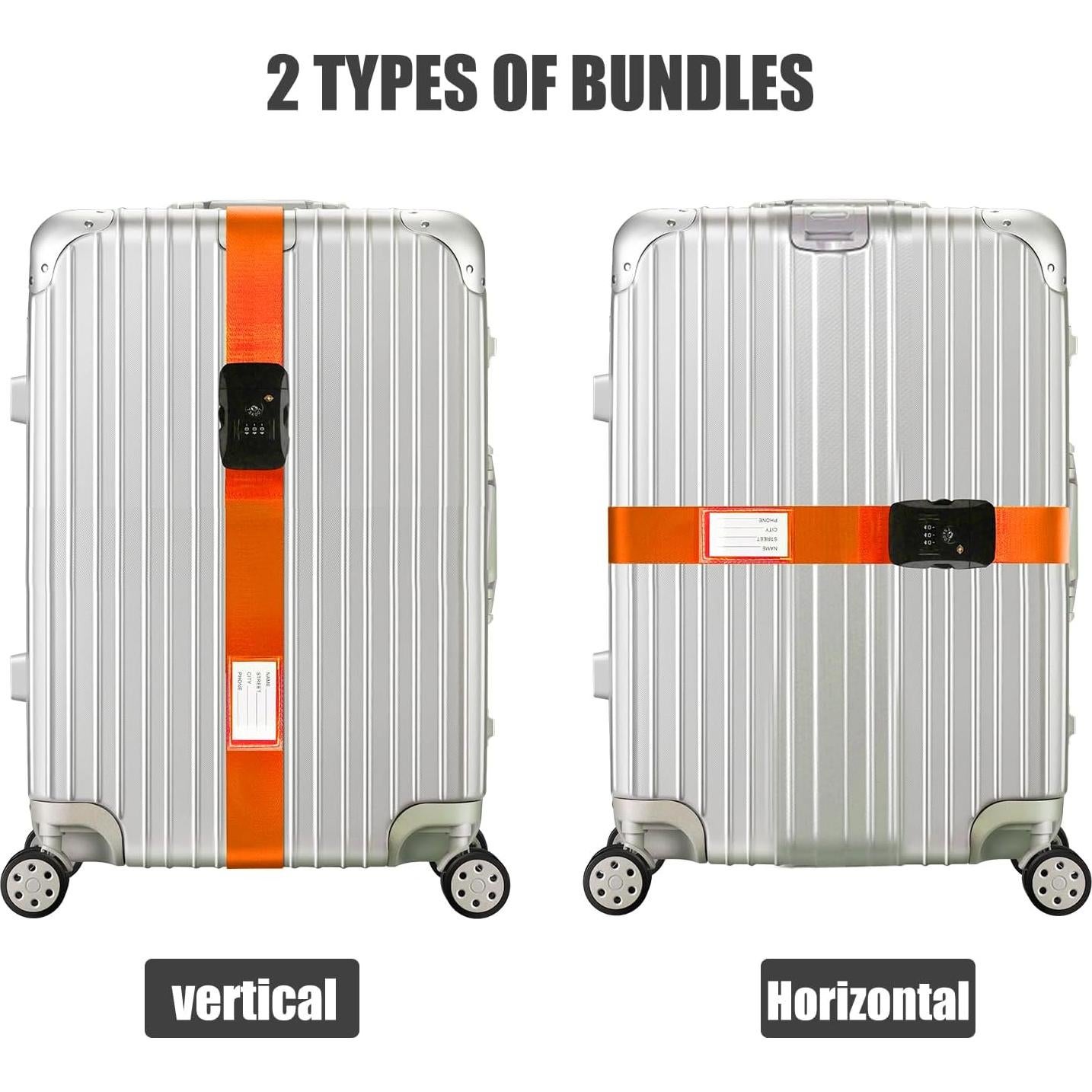 Correas de Equipaje Veki TSA Naranja, Duraderas y Seguras