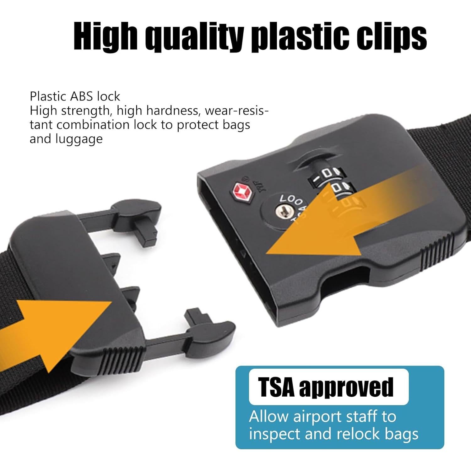 Correas de Equipaje Veki TSA Naranja, Duraderas y Seguras