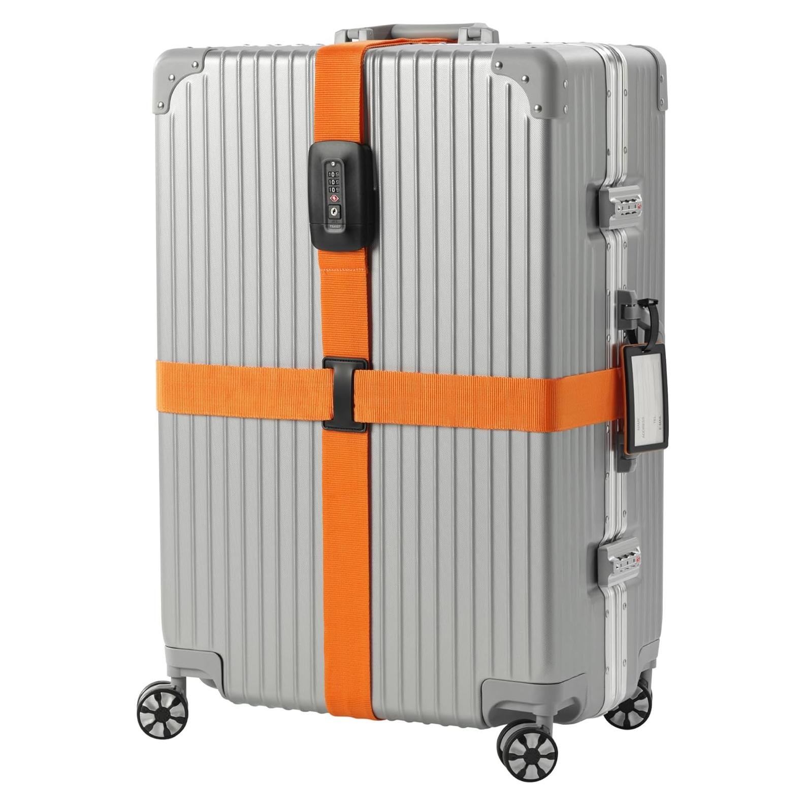 Correa de Equipaje Navaris Naranja con Candado TSA 400 cm