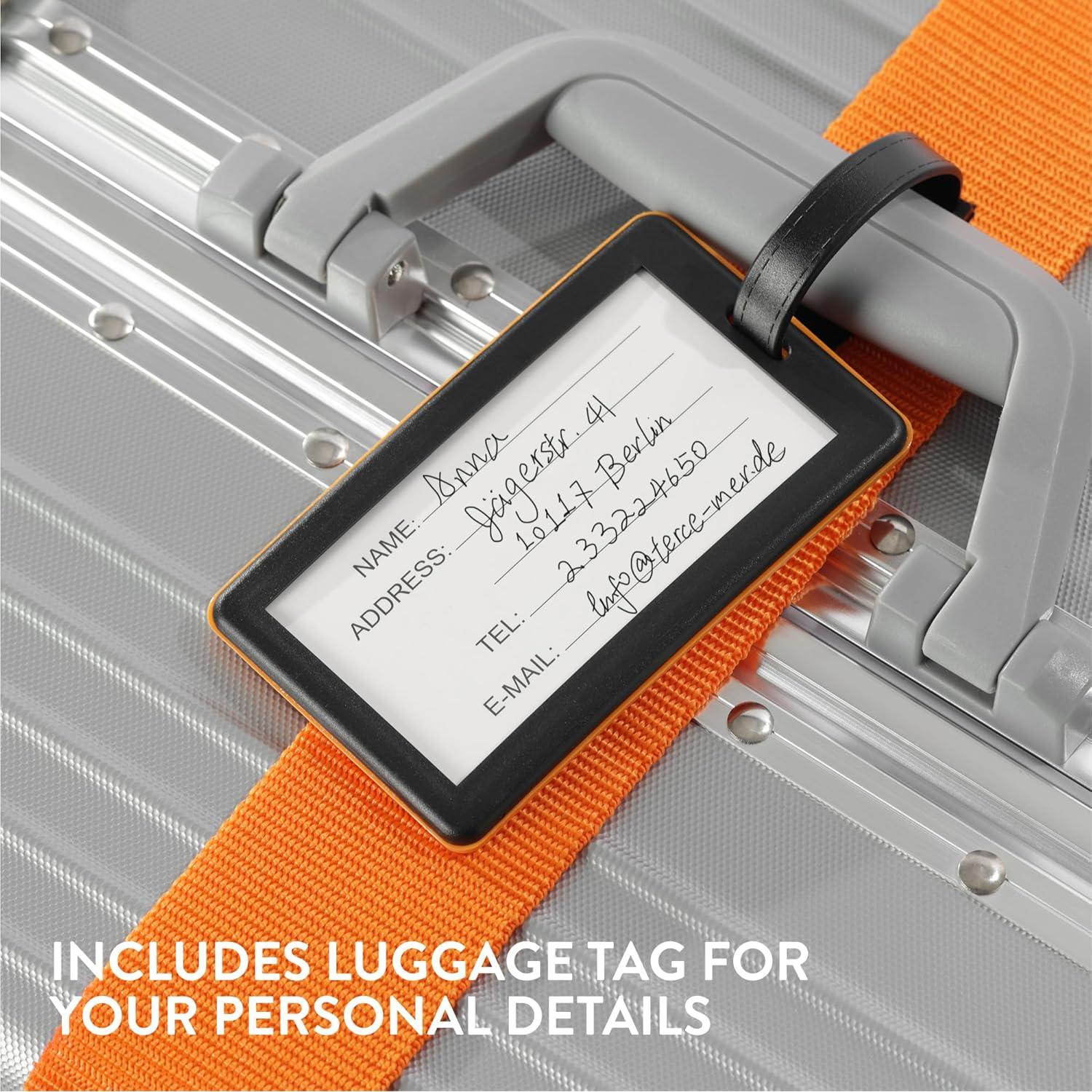 Correa de Equipaje Navaris Naranja con Candado TSA 400 cm