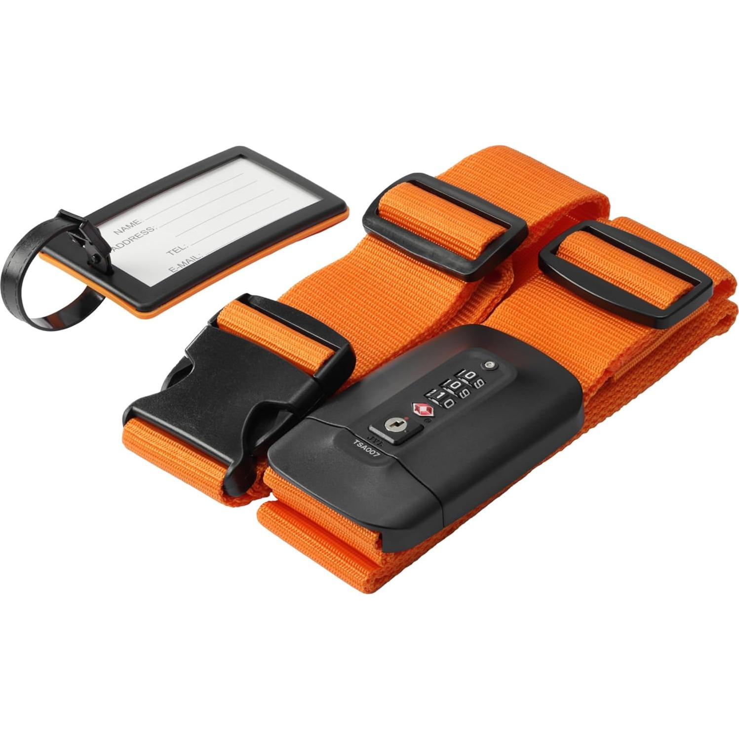 Correa de Equipaje Navaris Naranja con Candado TSA 400 cm