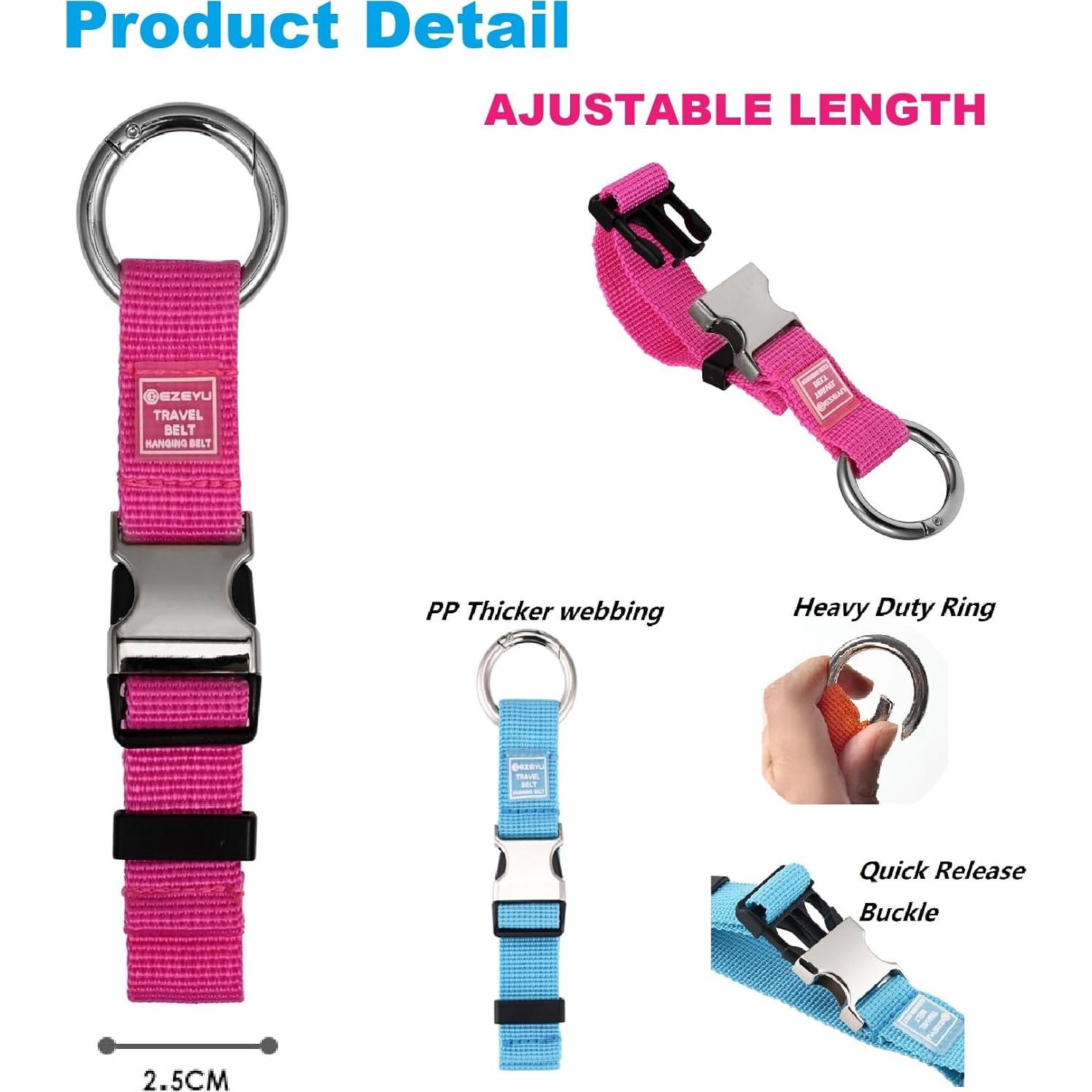 2 Correas de Equipaje Ajustables FABULWAY Púrpura