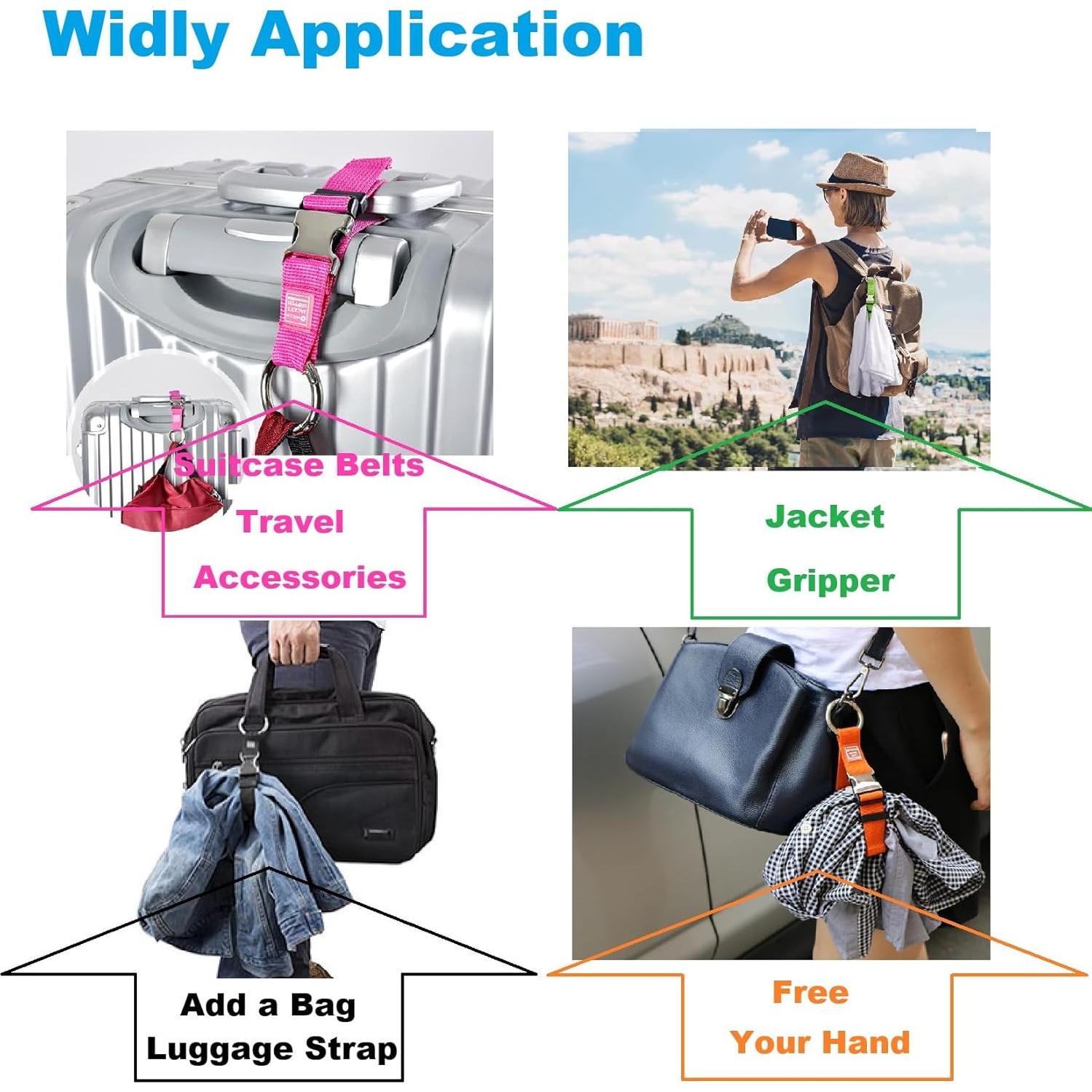 2 Correas de Equipaje Ajustables FABULWAY Púrpura