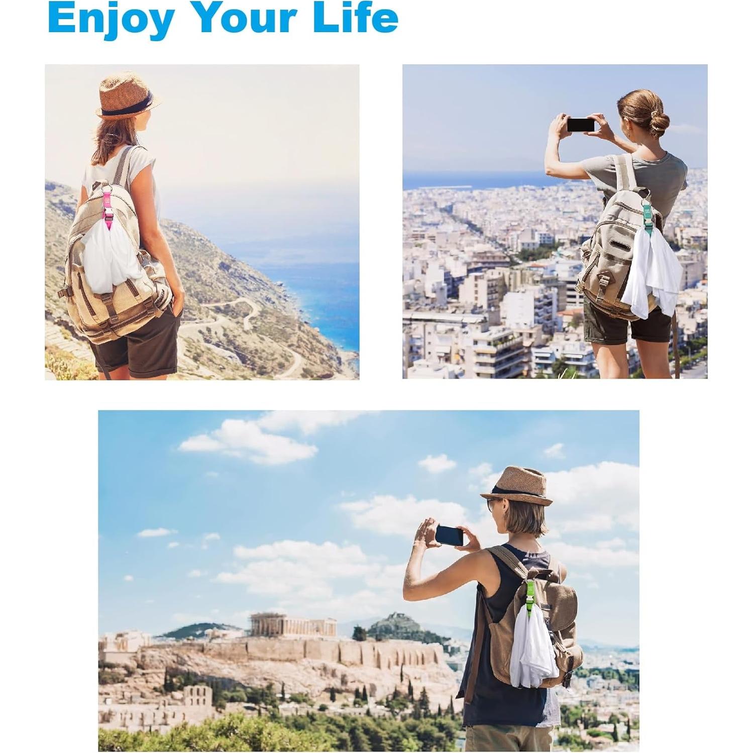 2 Correas de Equipaje Ajustables FABULWAY Púrpura