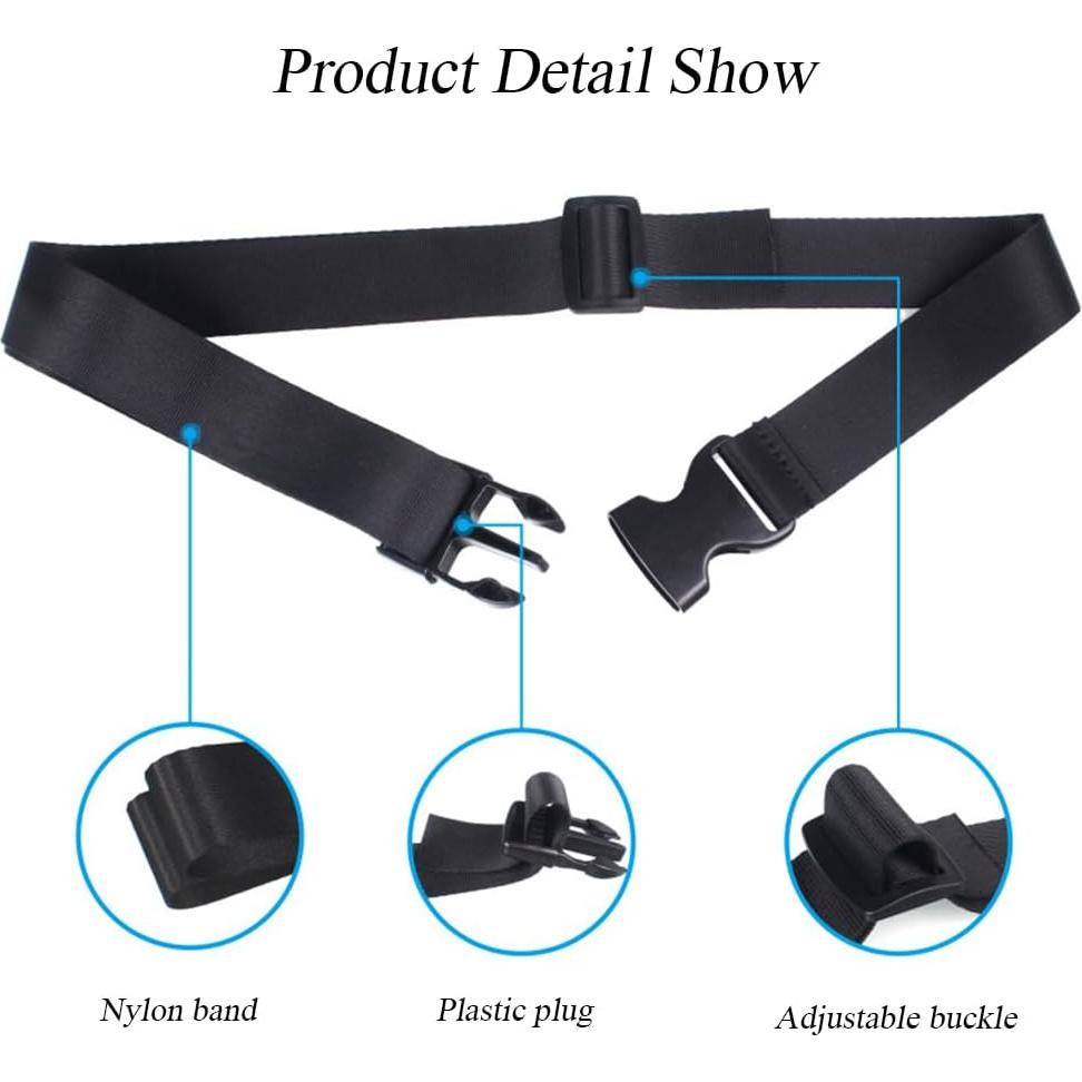 2 Piezas Correas de Equipaje Nylon Negro 2.5x120 cm Happyupcity