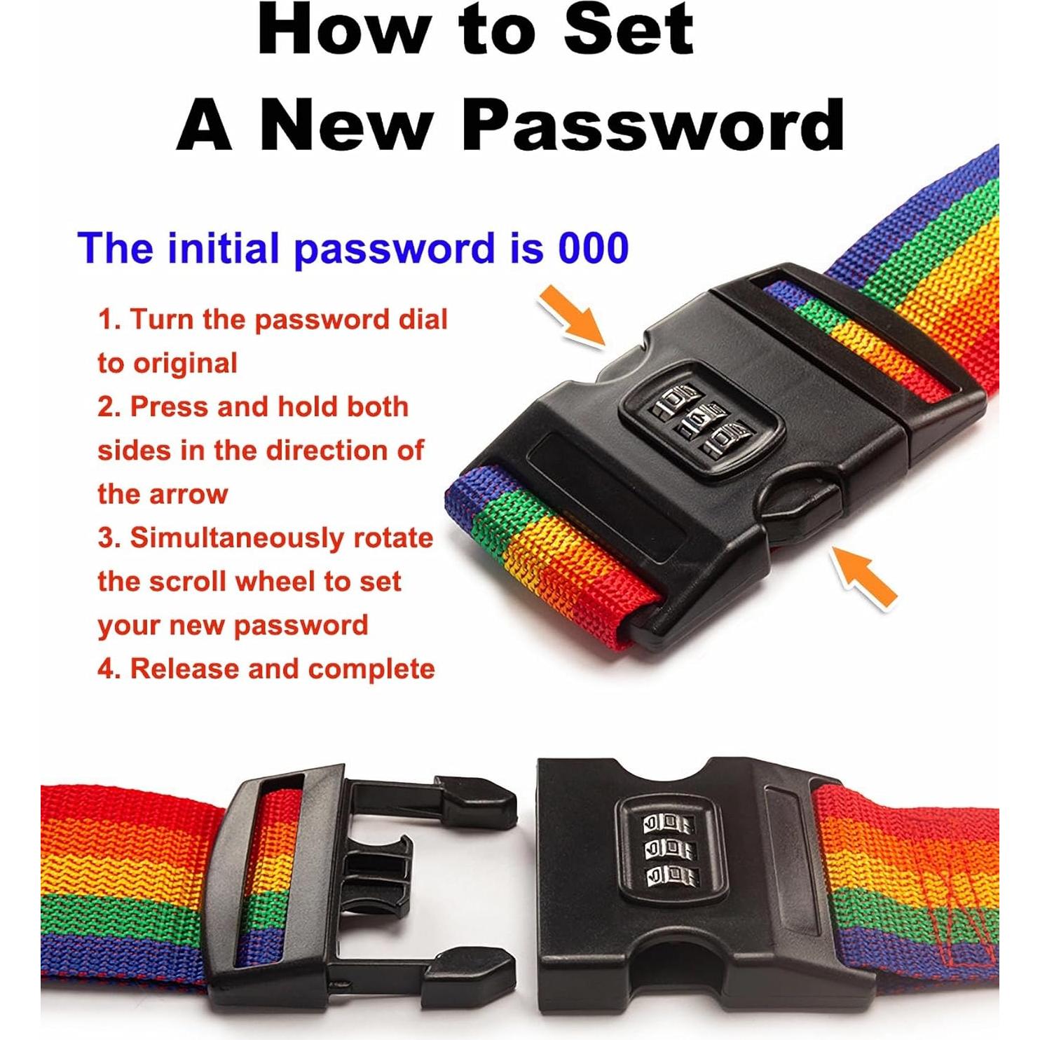 Correas de Equipaje Springen 4 Pzas Ajustables Nylon 5,08 cm