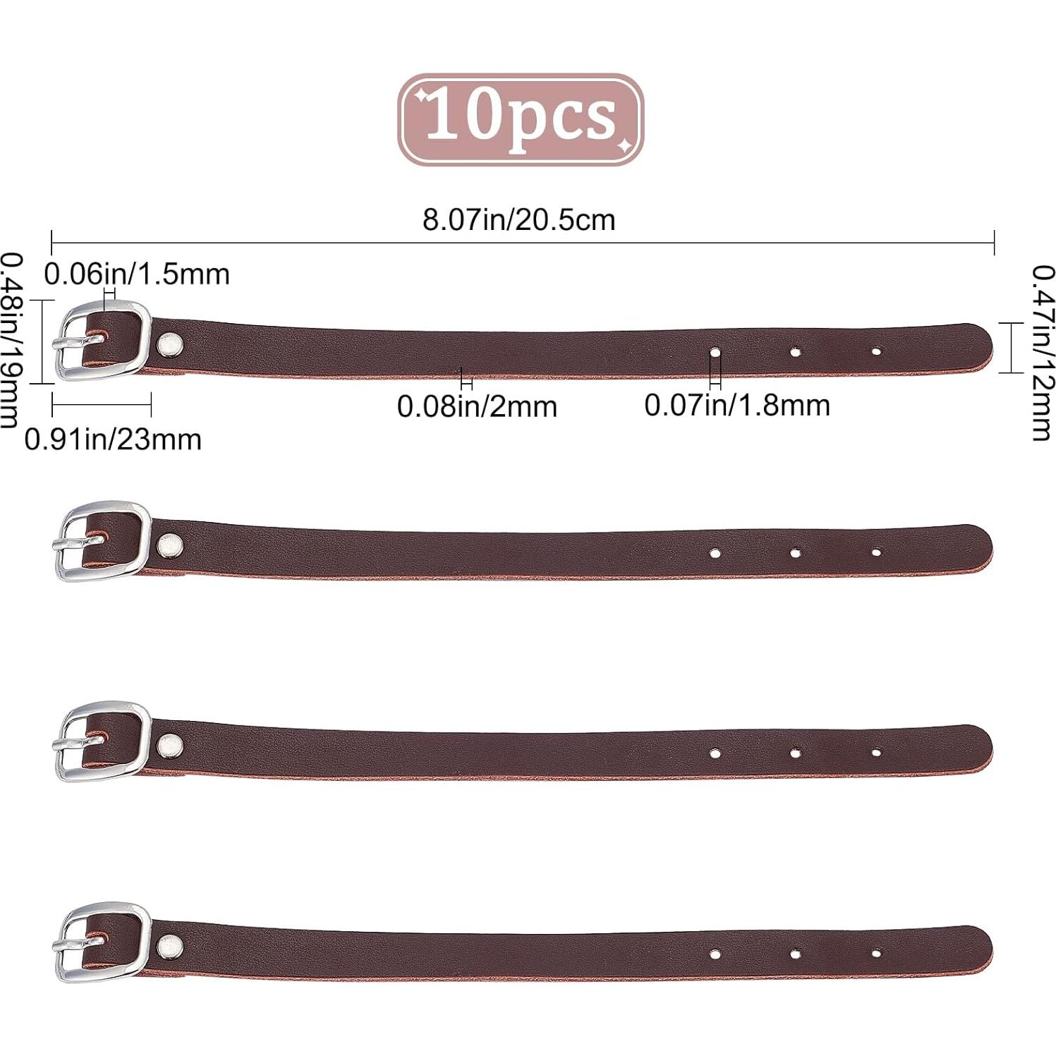 10 Etiquetas de Equipaje de Cuero GORGECRAFT Marrón Coco