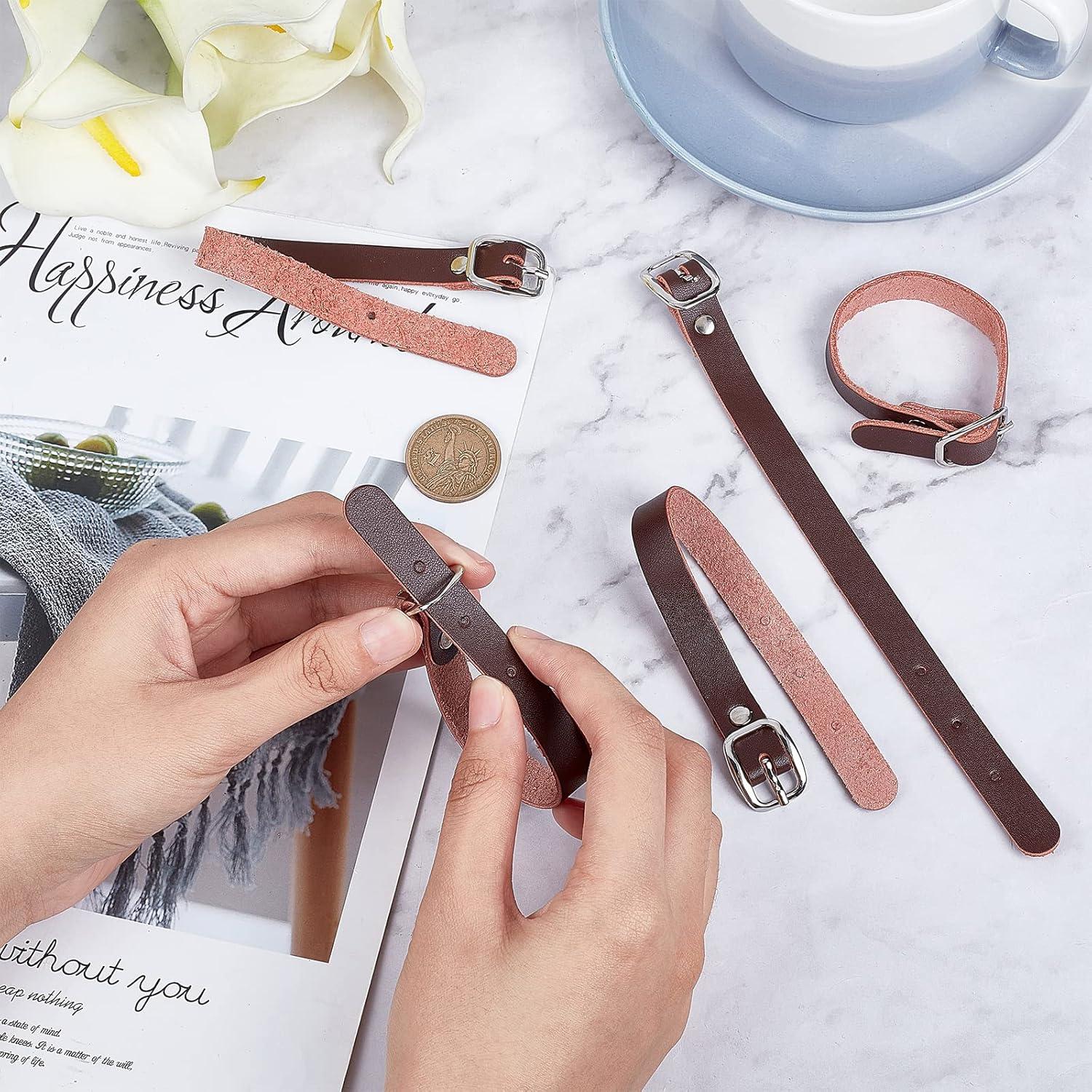 10 Etiquetas de Equipaje de Cuero GORGECRAFT Marrón Coco