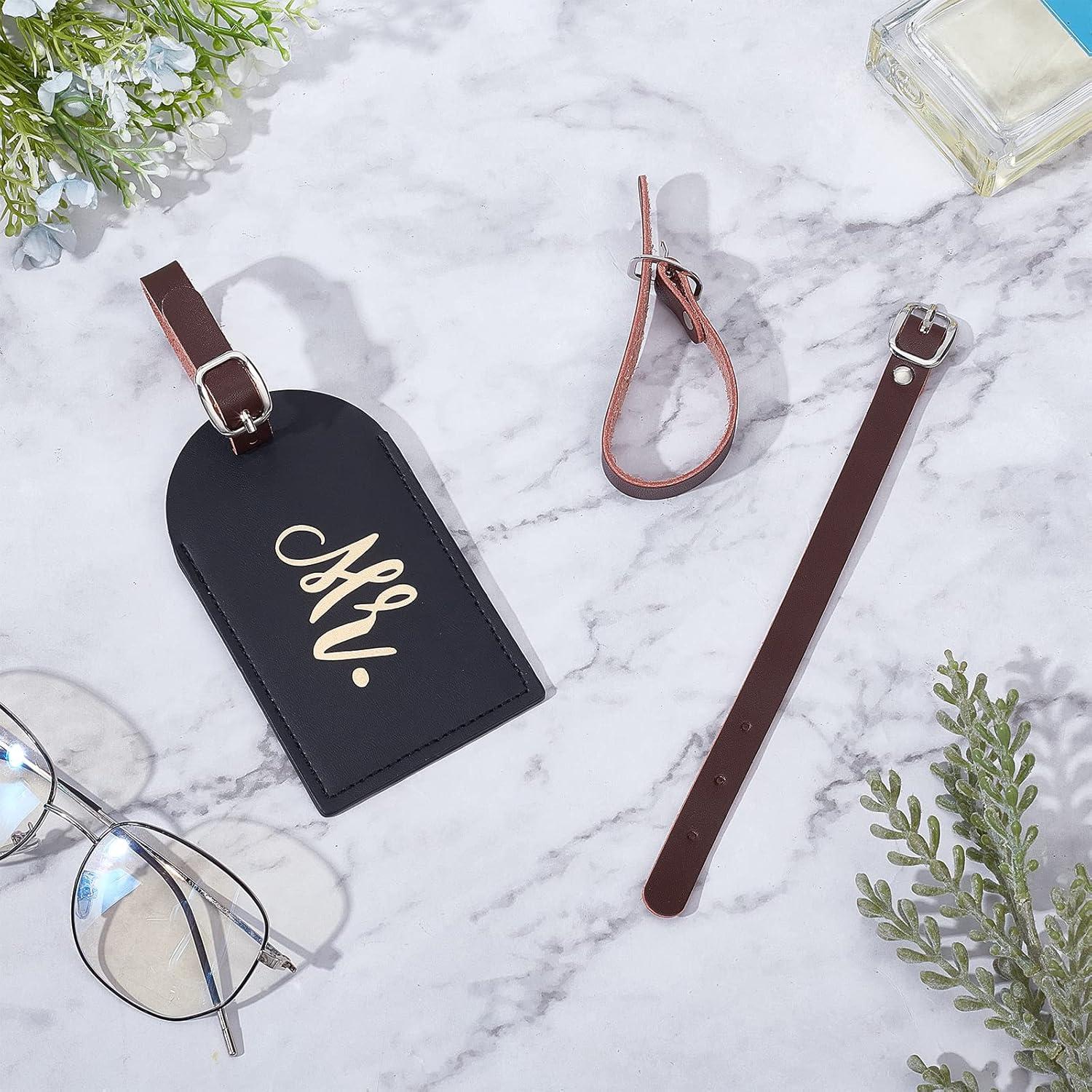 10 Etiquetas de Equipaje de Cuero GORGECRAFT Marrón Coco