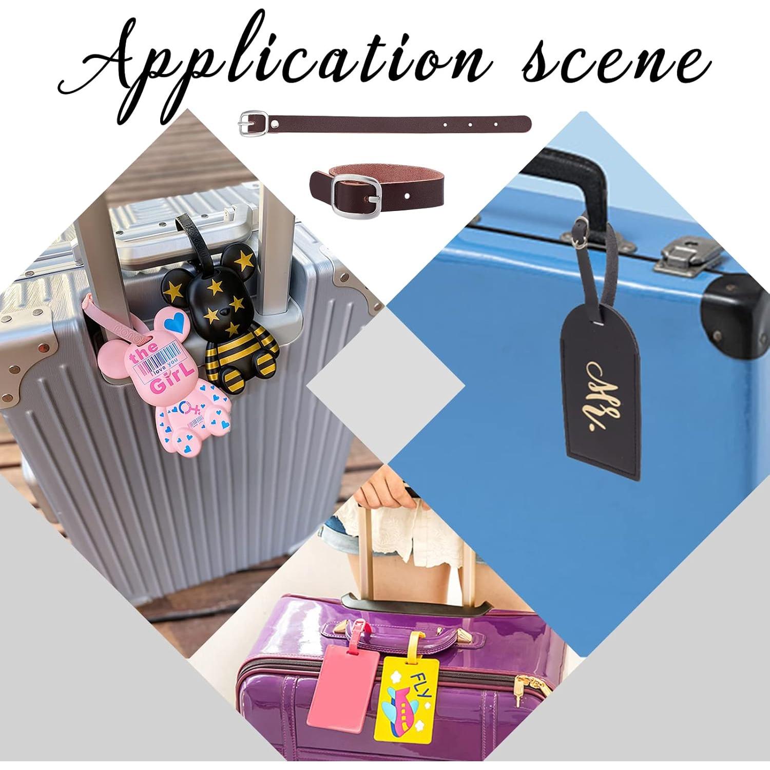 10 Etiquetas de Equipaje de Cuero GORGECRAFT Marrón Coco