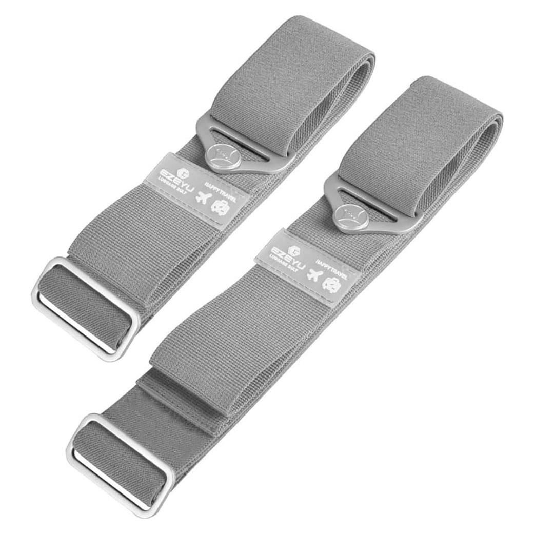 2 Correas de Equipaje Ajustables Holly Trip Gris 220x5cm