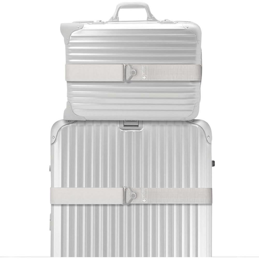 2 Correas de Equipaje Ajustables Holly Trip Gris 220x5cm