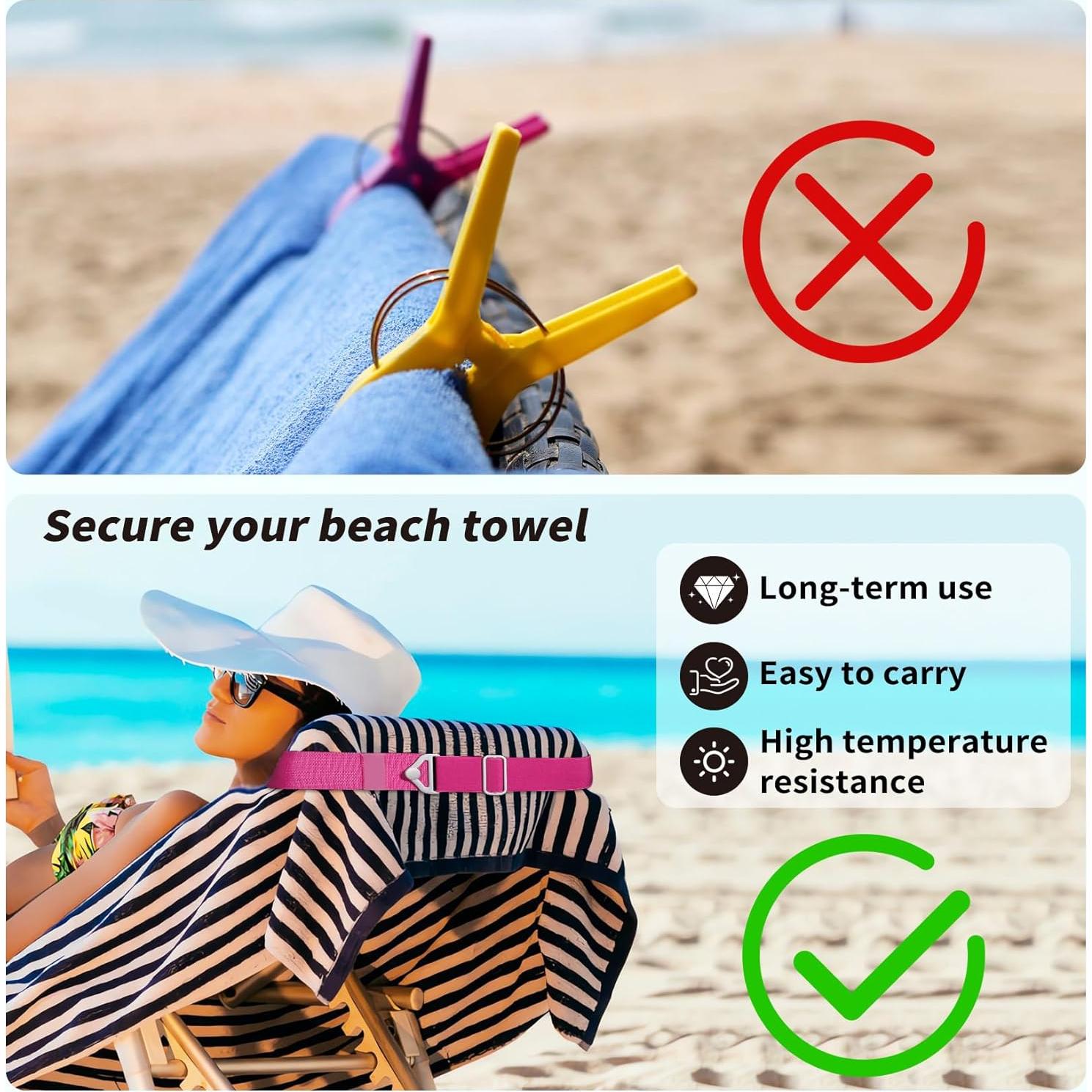 Correa de Equipaje TOOVREN 2-en-1 Ajustable Rosa 94-120cm