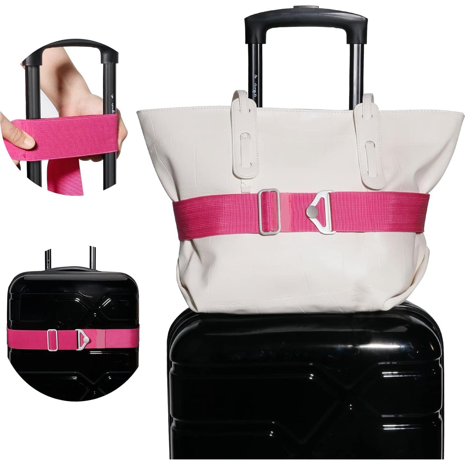 Correa de Equipaje TOOVREN 2-en-1 Ajustable Rosa 94-120cm