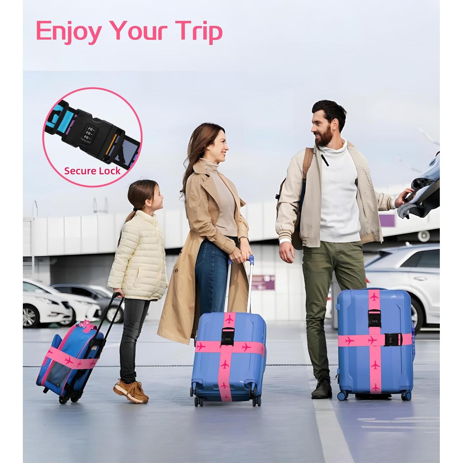 Correa de Equipaje Rosa Stanoha Ajustable con Cerradura