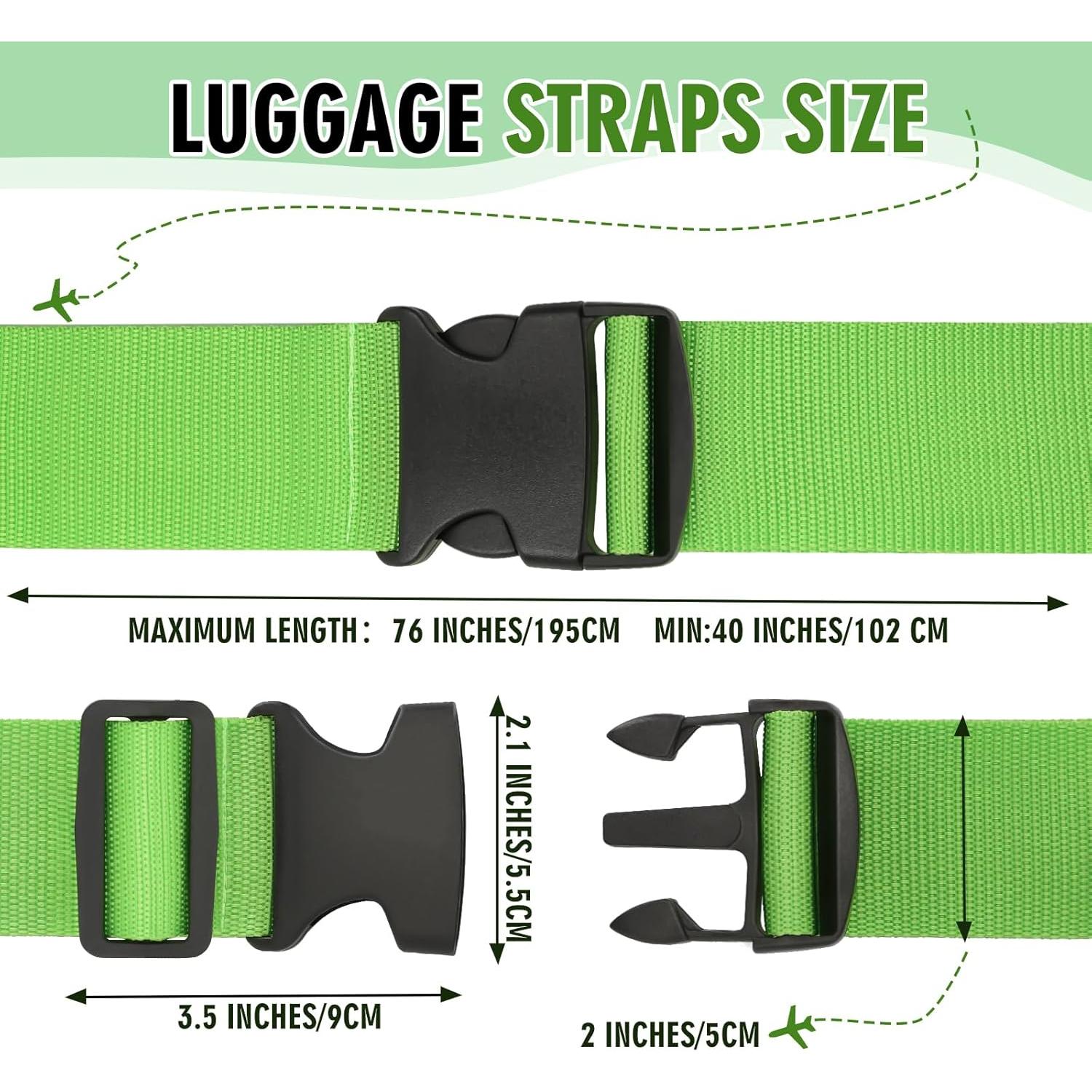 Paquete de 4 correas de equipaje Kilihot 193 cm ajustables