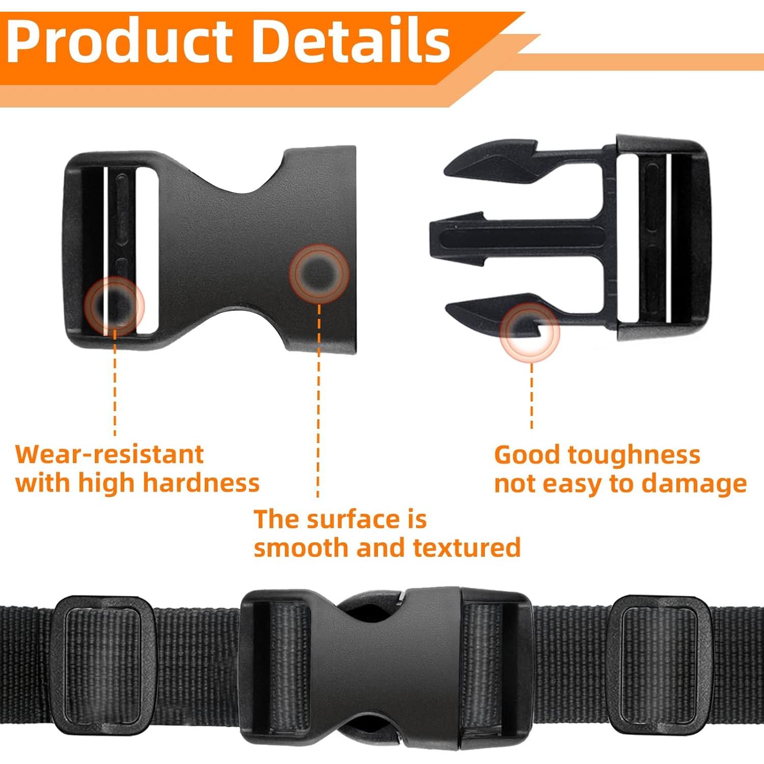 Juego de 8 Hebillas de 25mm Plástico POM para Correas