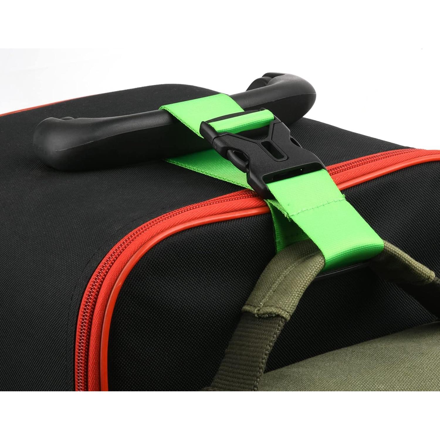 Correa de Equipaje Cosmos Nylon Ajustable Verde Fluorescente