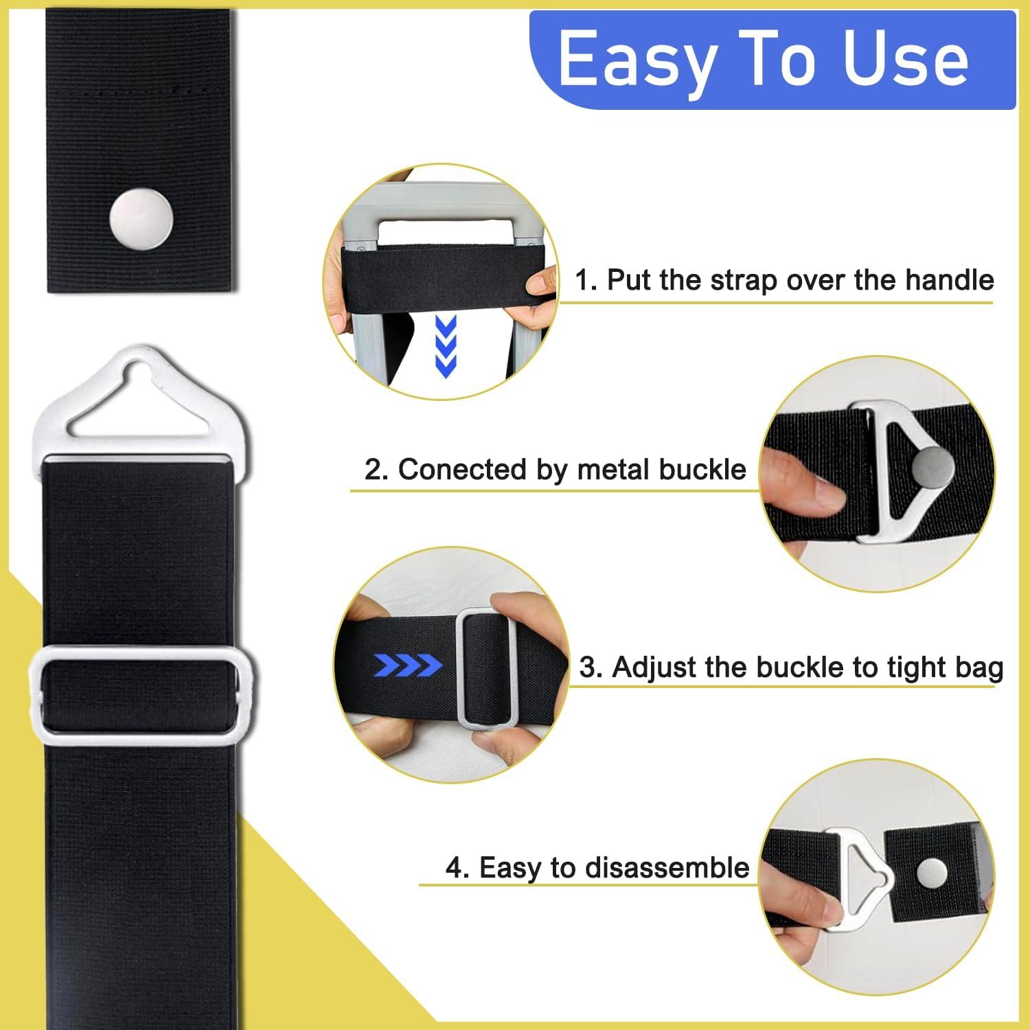 Cinturón de Viaje QQM Ajustable Nylon Negro 72-100 cm