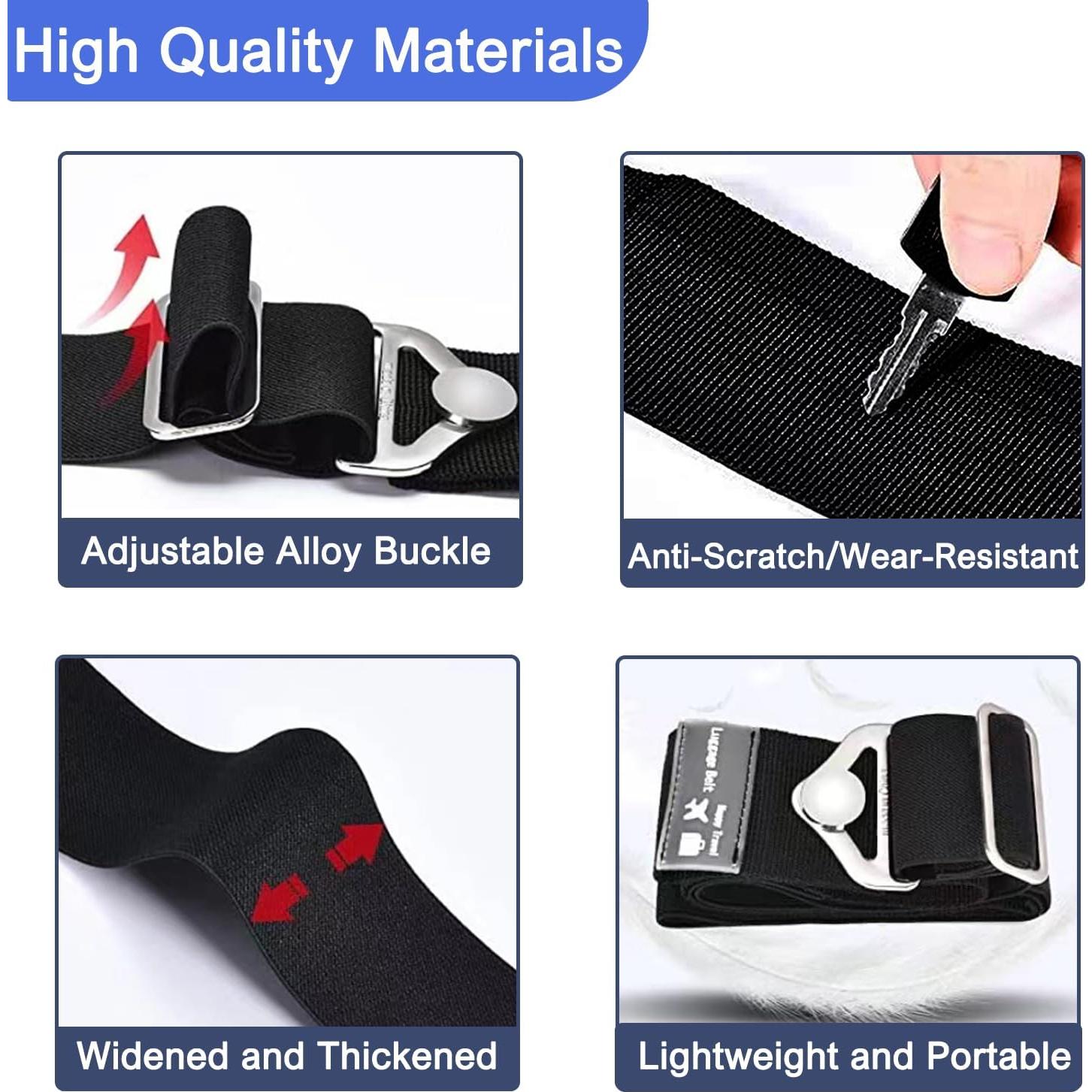 Cinturón de Viaje QQM Ajustable Nylon Negro 72-100 cm