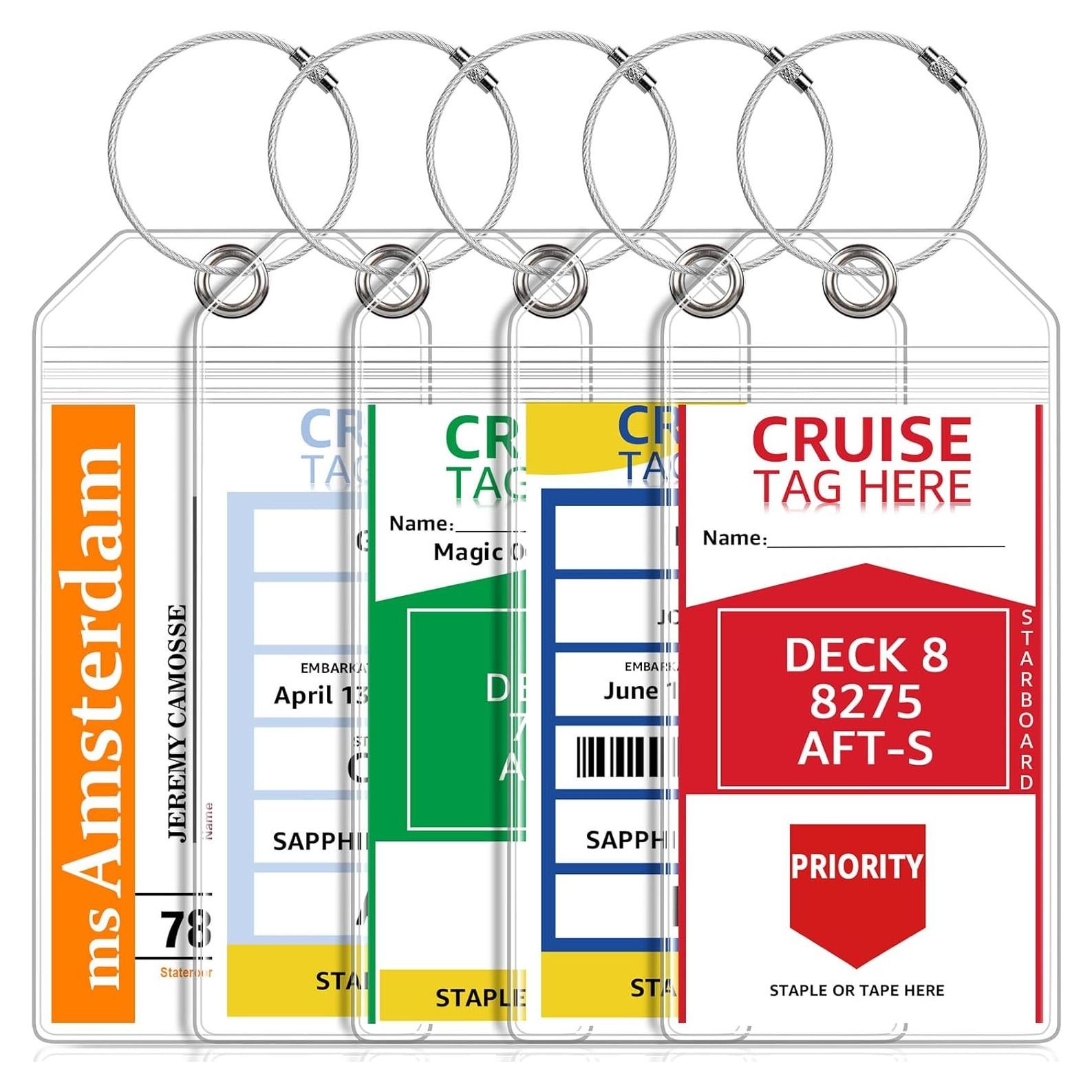 5 Sujetadores de Etiquetas de Equipaje FUNMCAN Transparentes