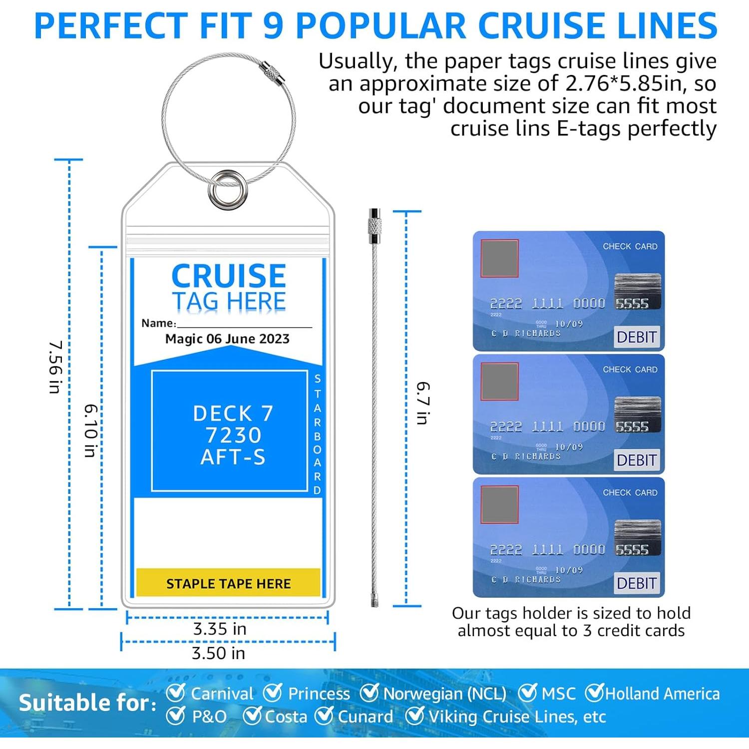 5 Sujetadores de Etiquetas de Equipaje FUNMCAN Transparentes
