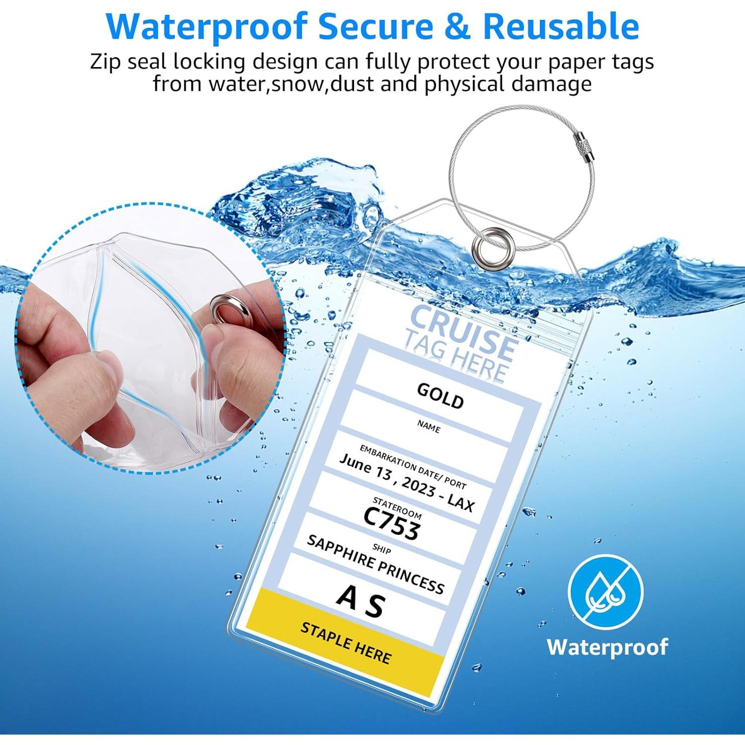 5 Sujetadores de Etiquetas de Equipaje FUNMCAN Transparentes