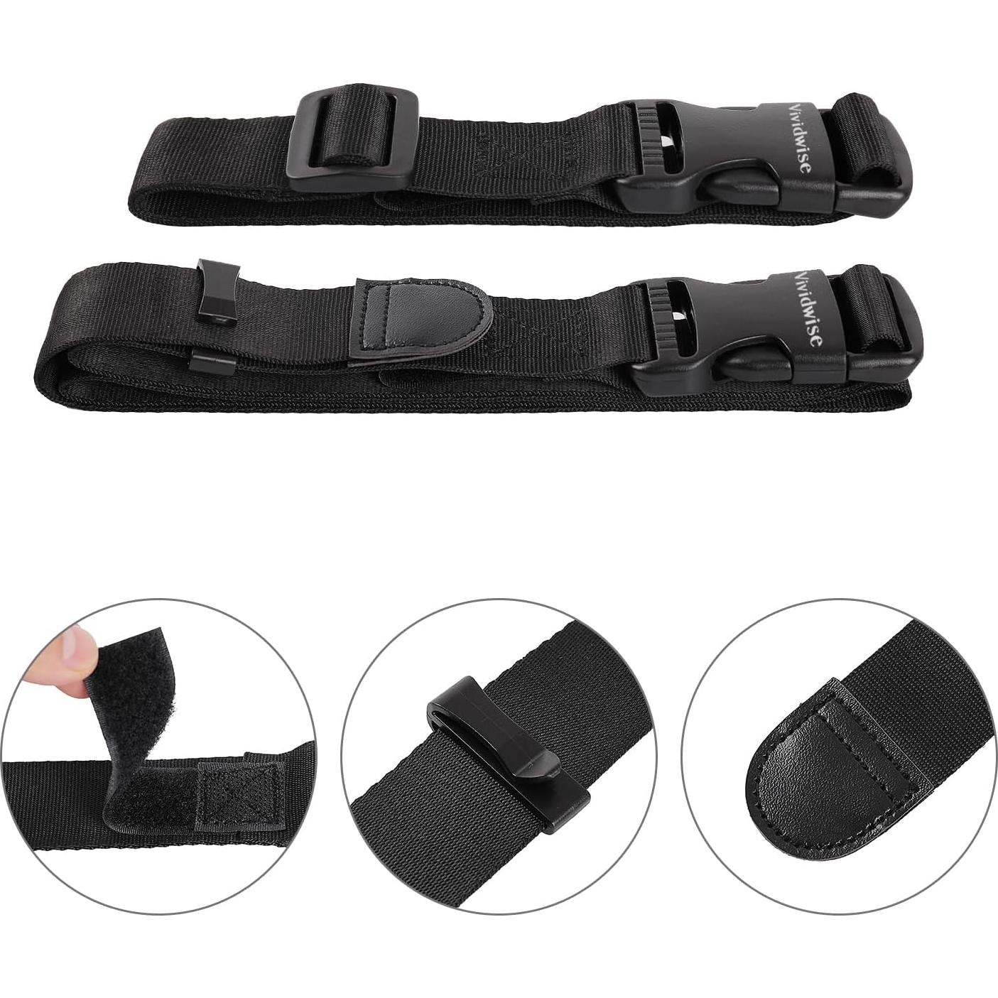 Correas Conectoras de Equipaje Vividwise 2 Unidades Nylon Negro
