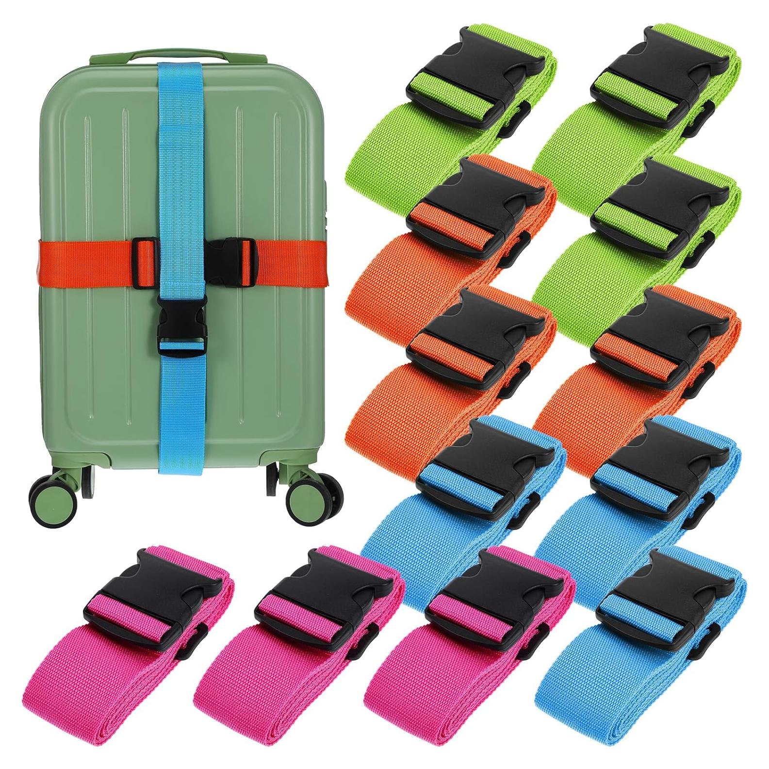 Paquete de 12 correas de equipaje Lemecima ajustables 198x5cm